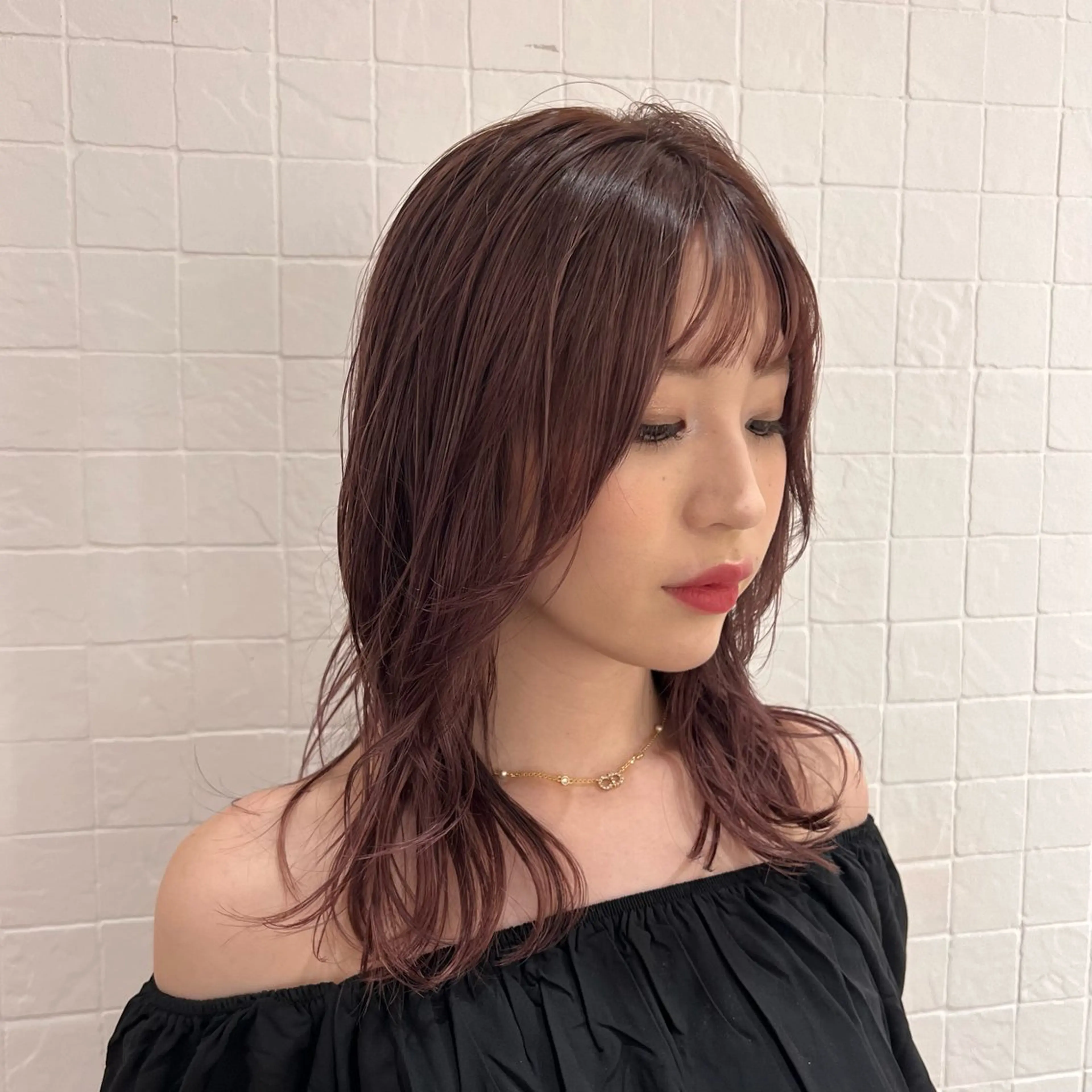 セミロング カラー ブリーチ ブラウンカラー ダブルカラー ブリーチなしカラー ピンクカラー カット ヘアカラー BEAUTRIUM  銀座店所属・カット無料🎶 たるみことりのヘアスタイル