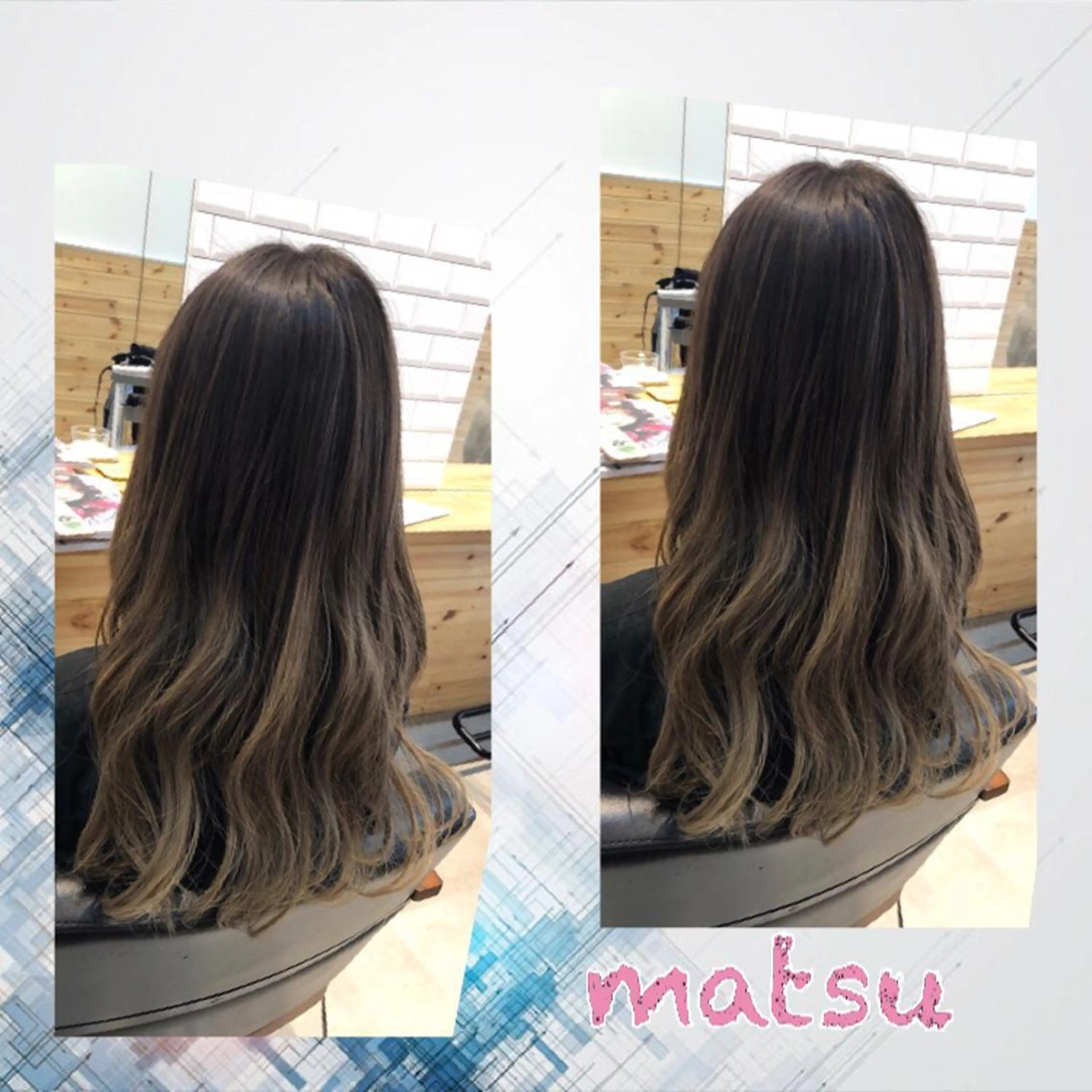 ロング カラー グラデーションカラー ヘアカラー MATSU 🌟韓国🇰🇷のヘアスタイル