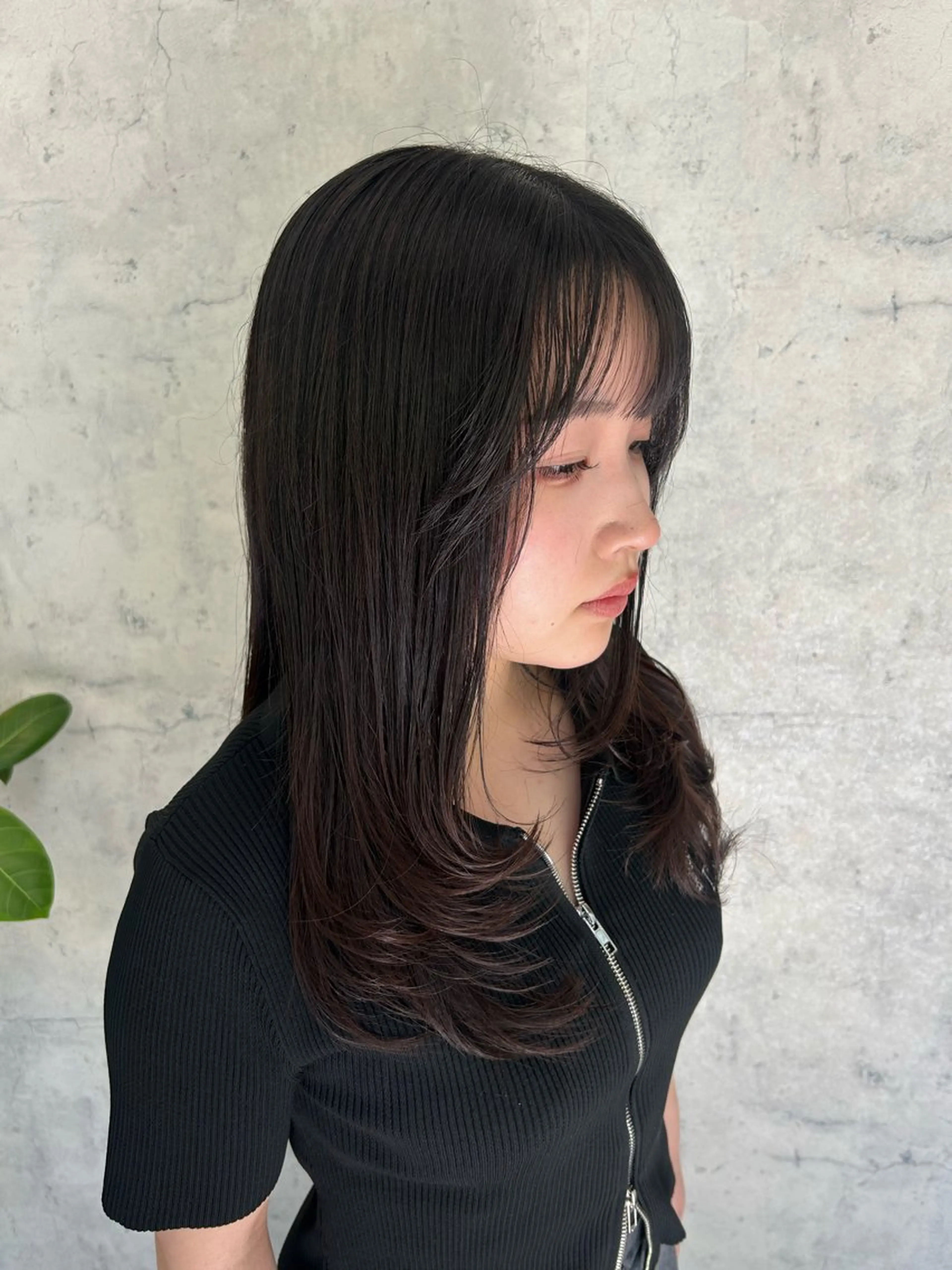 ロング 顔まわりレイヤー レイヤーカット カット Lumier de mashu所属・nana/ボブ/ レイヤー/メンズのヘアスタイル