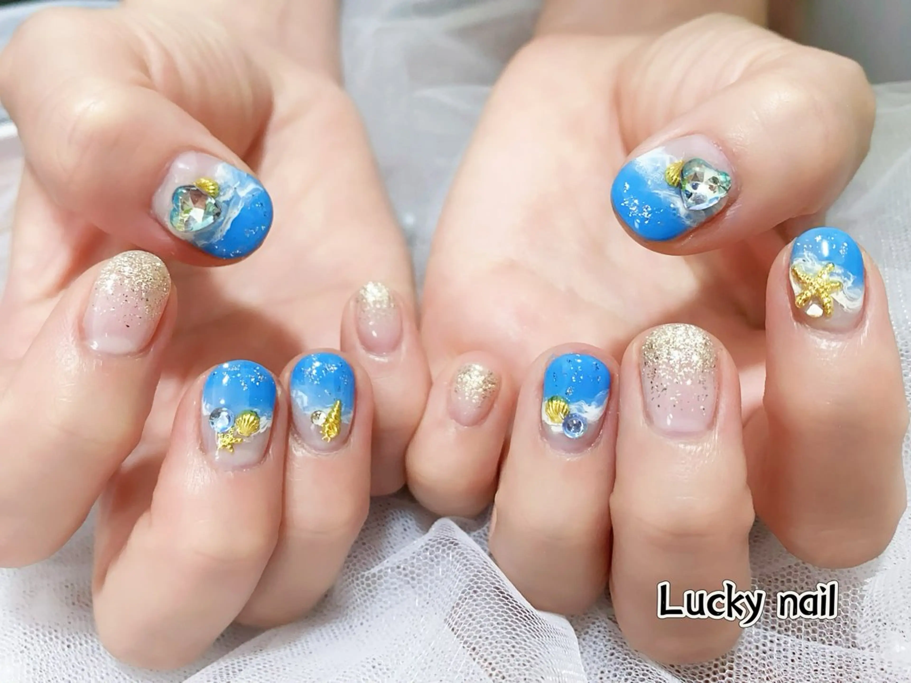 ネイル アートネイル チークネイル 長さ出し ジェルネイル マグネットネイル ハンドネイル ハンドケア Lucky nail  小林和希のネイルデザイン