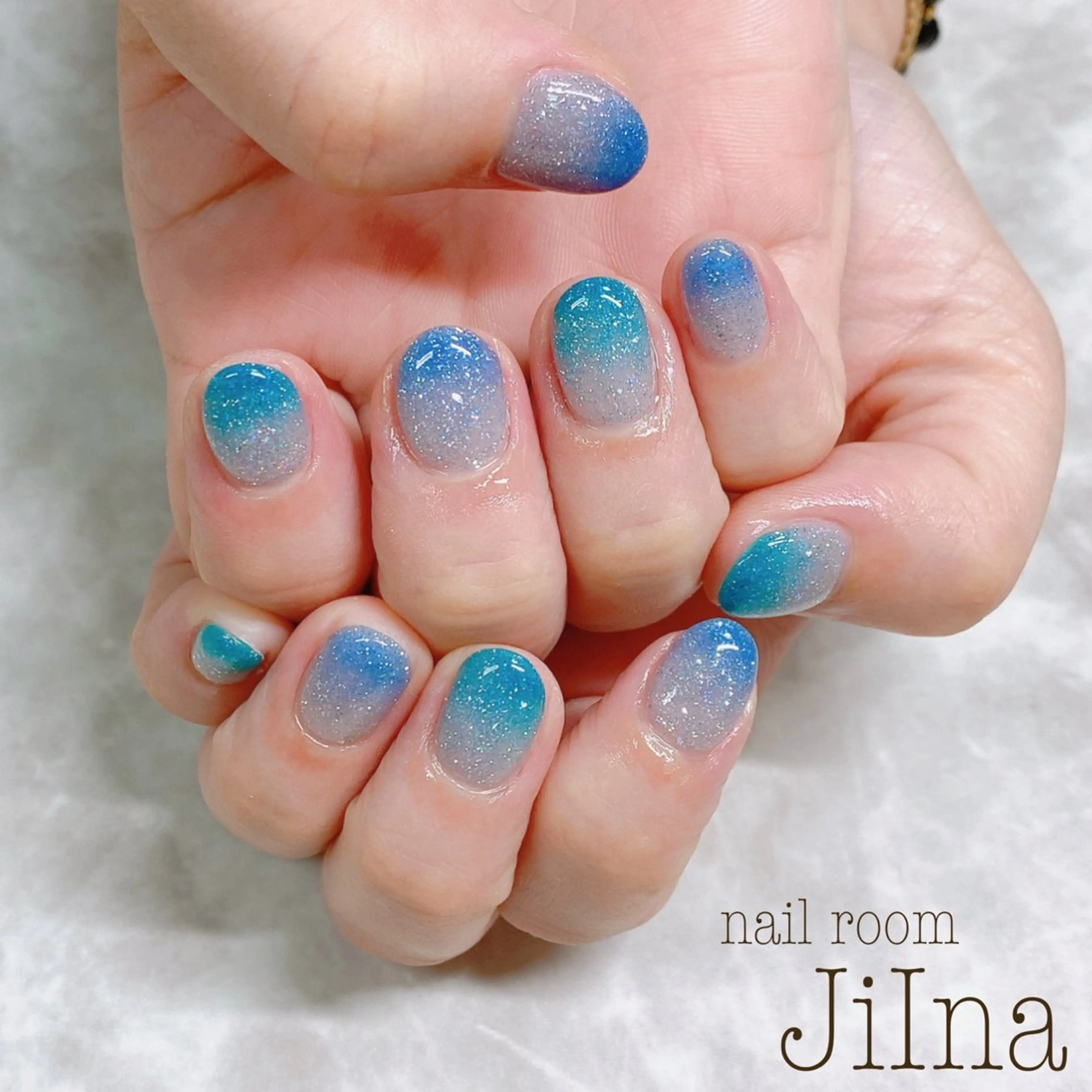 ネイル フラッシュネイル グラデーション JiIna nailのネイルデザイン