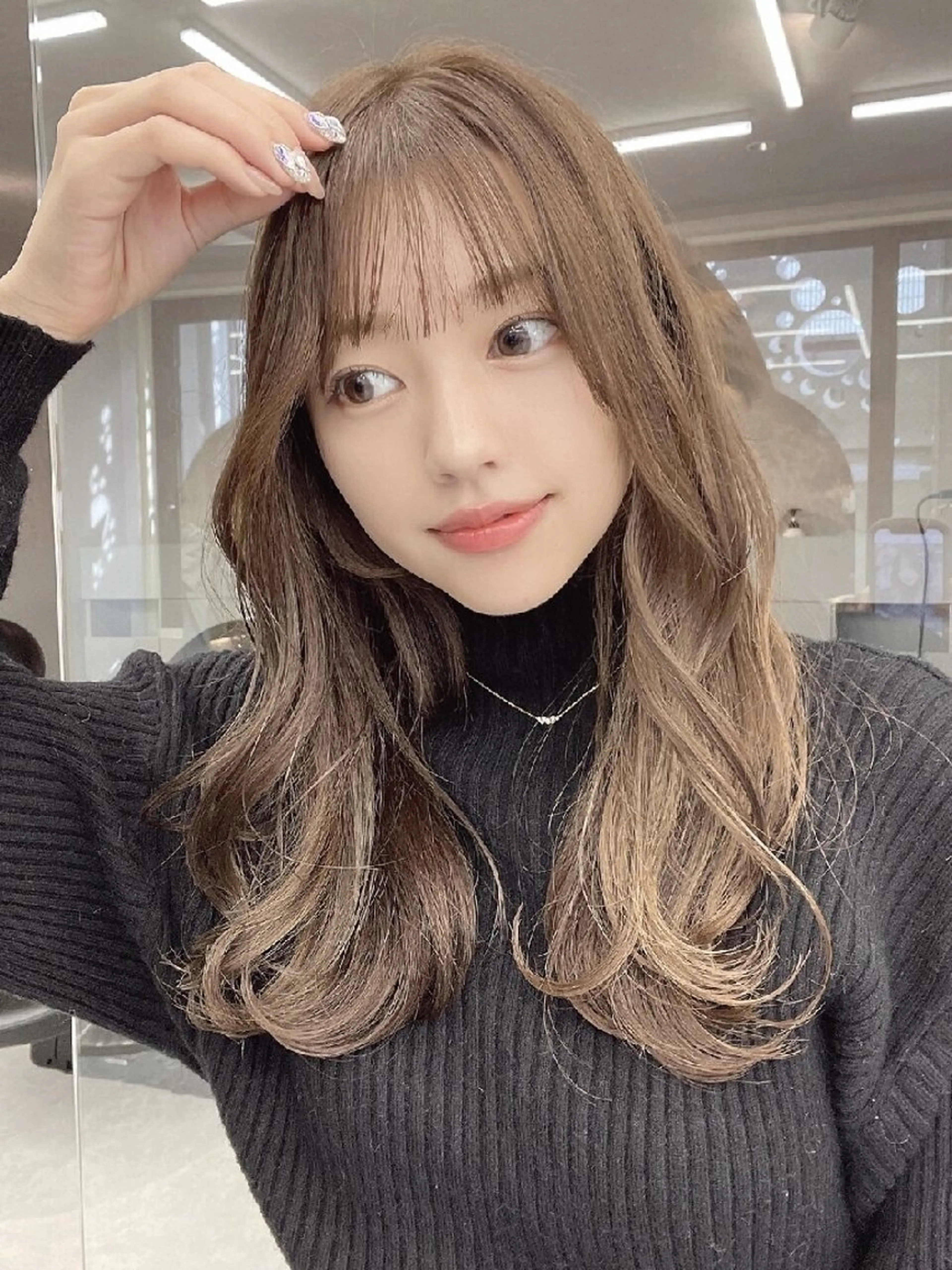 セミロング カラー カット ヘアカラー トリートメント 髪質改善/韓国ヘア /透明感カラー🧸のヘアスタイル