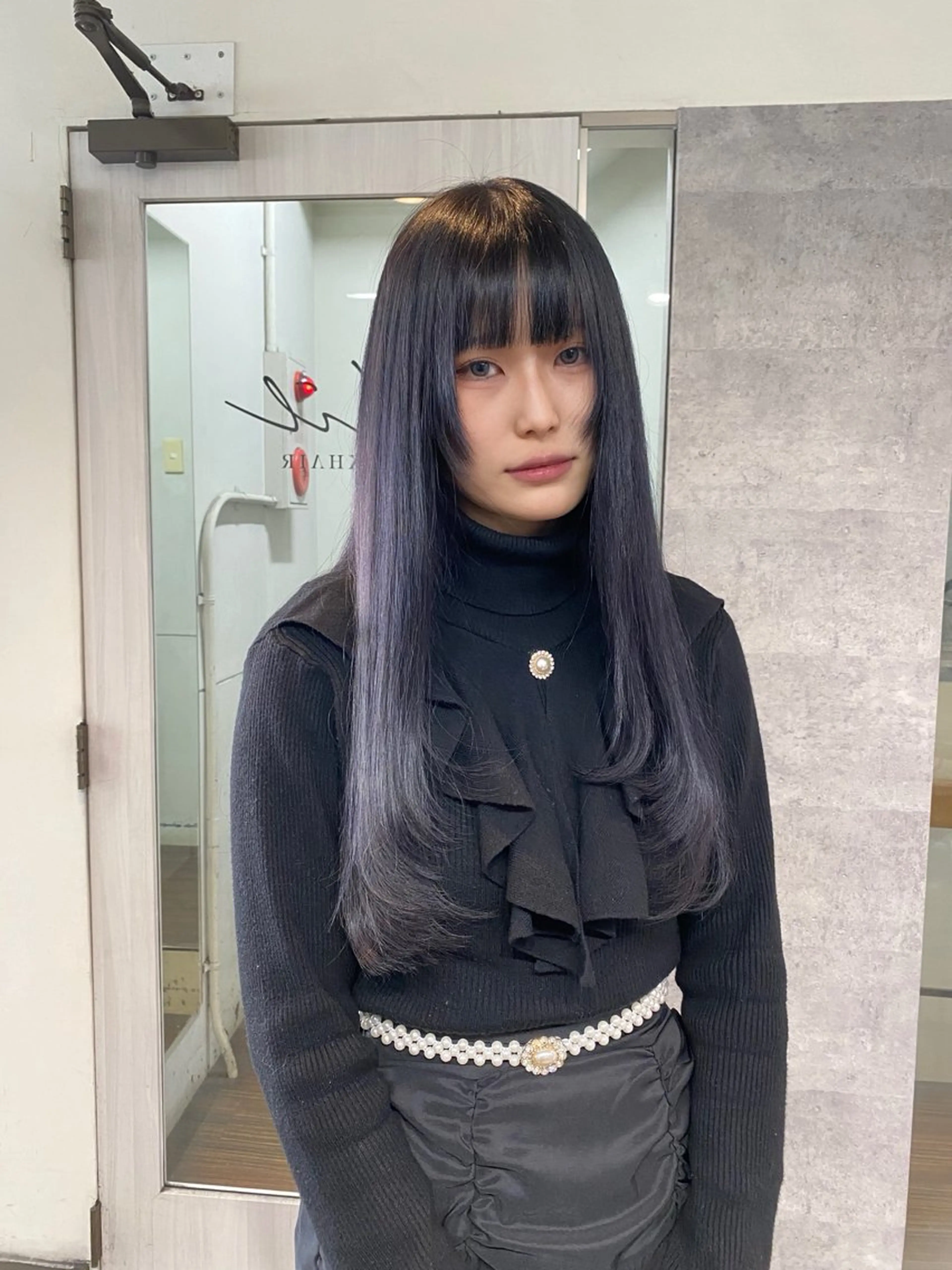 ロング カラー レイヤーカット カット ヘアカラー MIREI /韓国風 ショート/大阪美容室のヘアスタイル