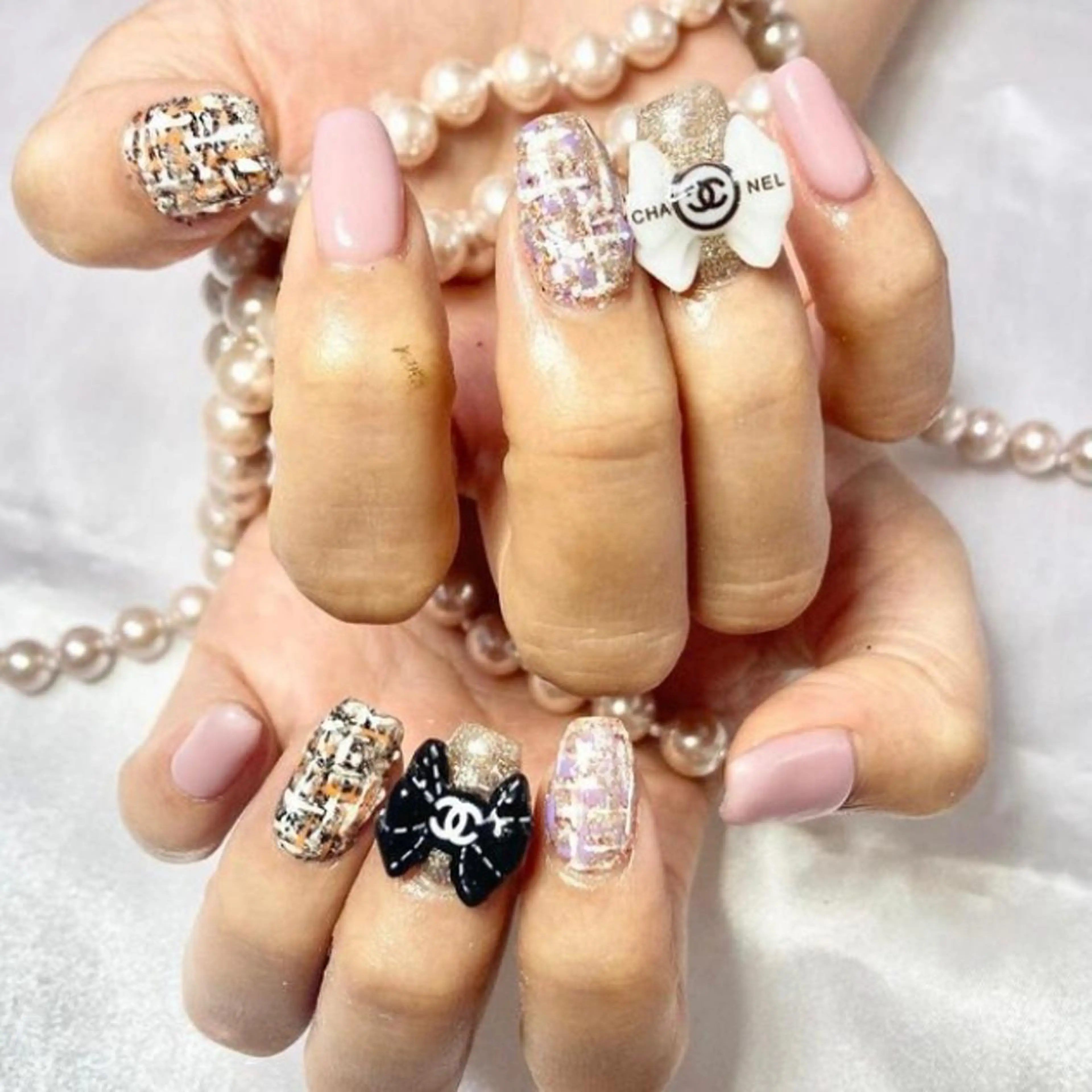 ネイル アートネイル オーロラネイル べっ甲ネイル ブルー ボルドー ハンドネイル 韓国ネイルサロン Miuのネイルデザイン