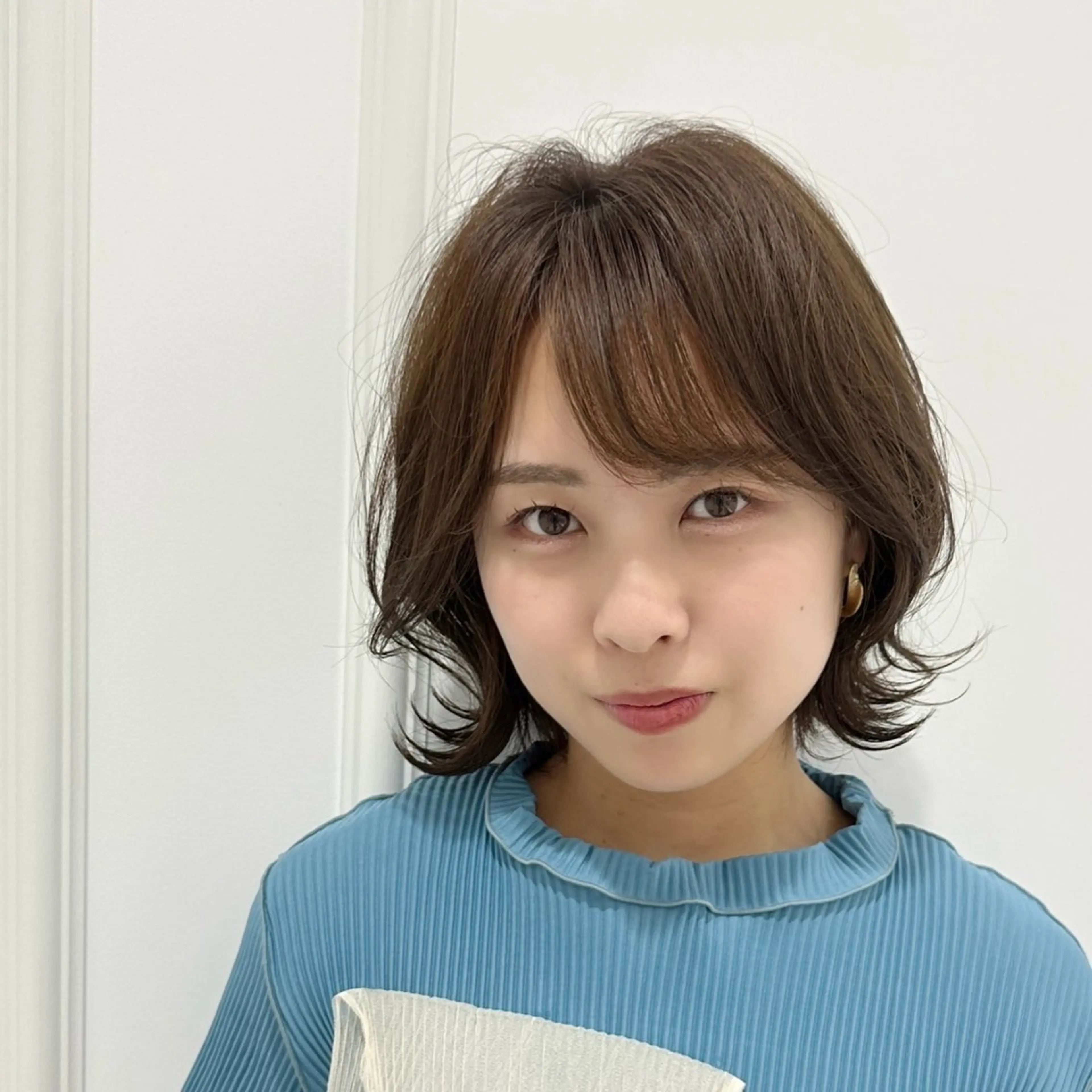 ミディアム 顔周りカット 金沢 広美のヘアスタイル