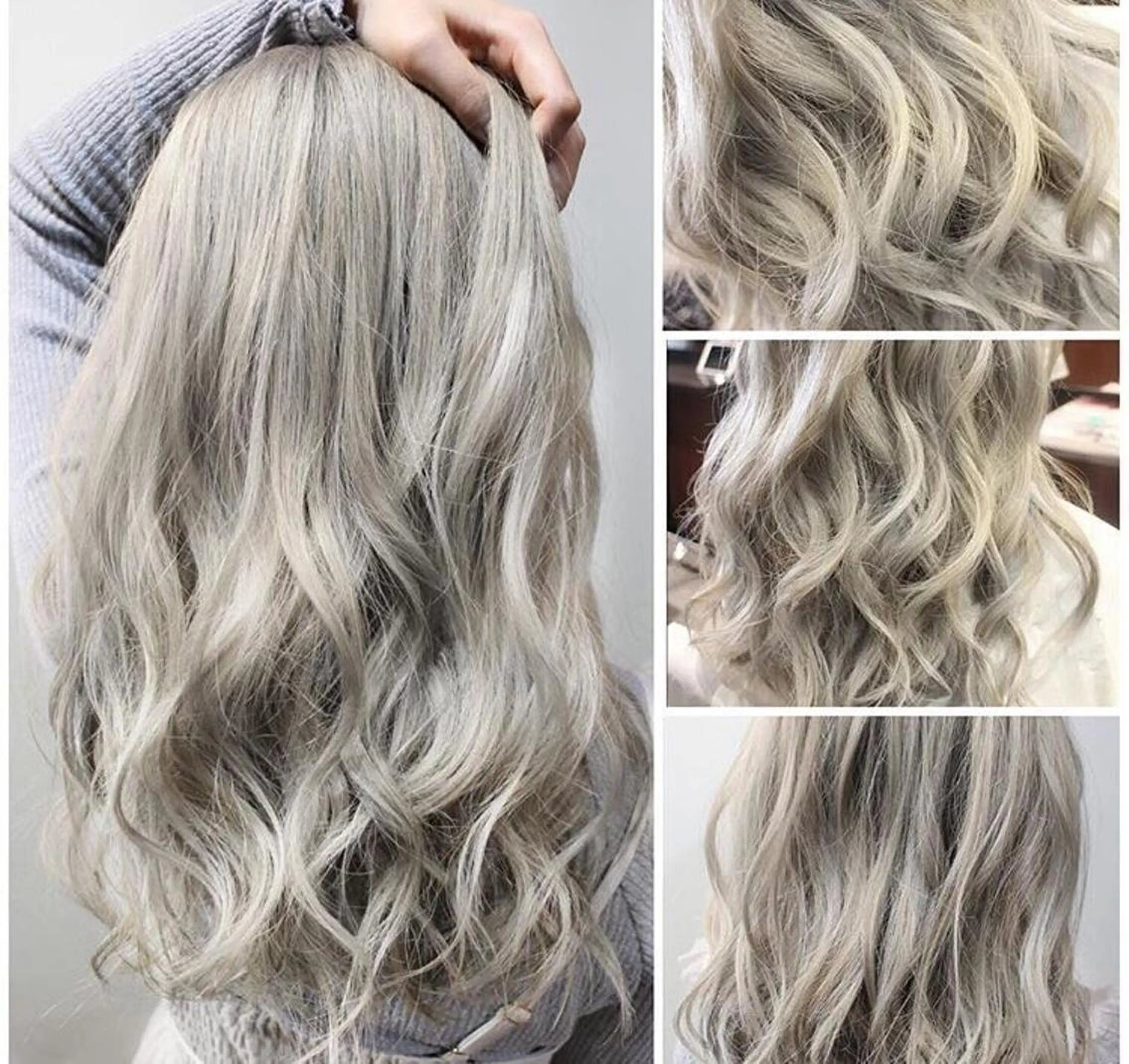 セミロング カラー チビ編み込みエクステ シールEXどぅ〜すのヘアスタイル