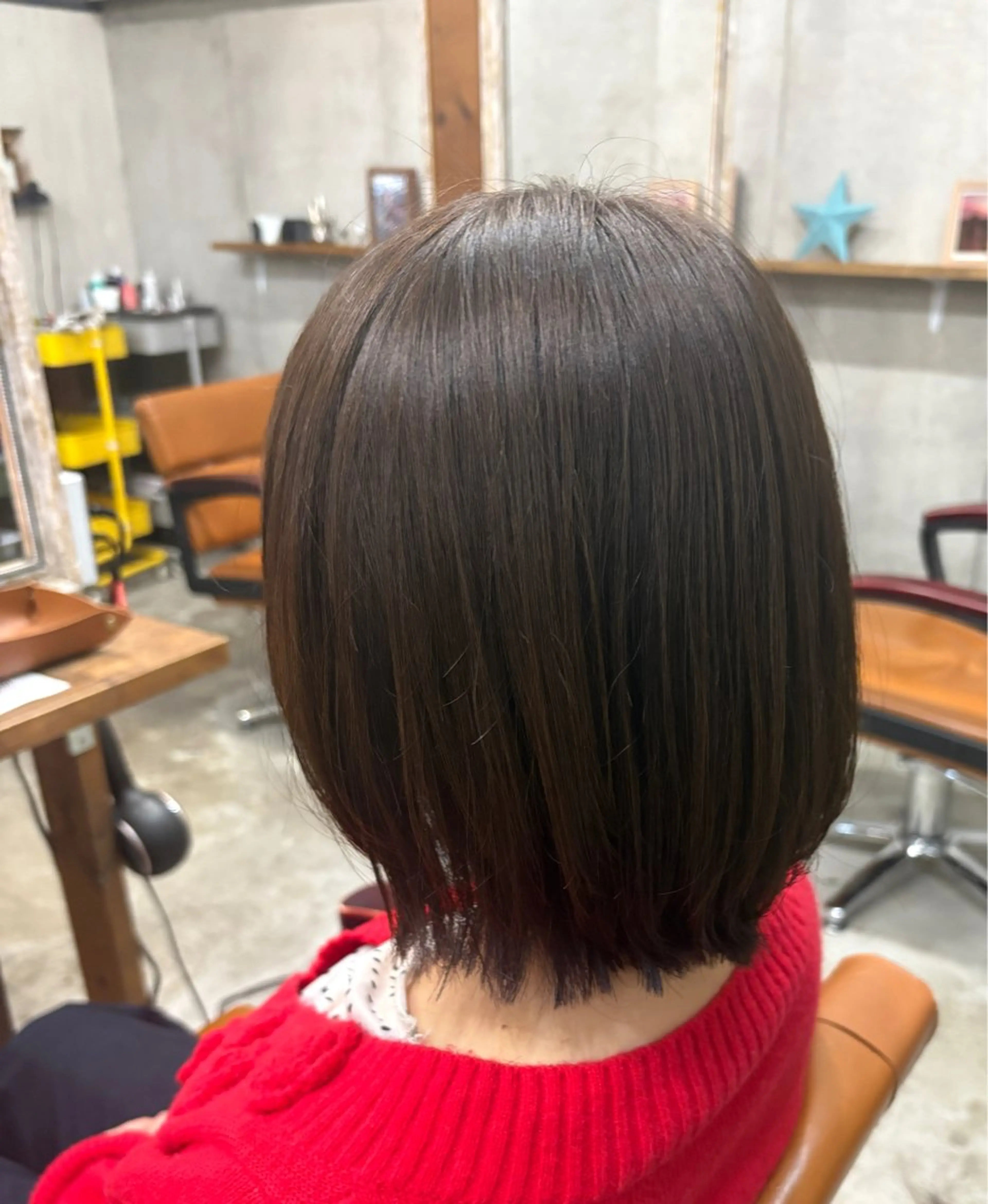 ミディアム ボブ くびれヘア カット Trip 香椎所属・Yukino/ 透明カラー🫧のヘアスタイル