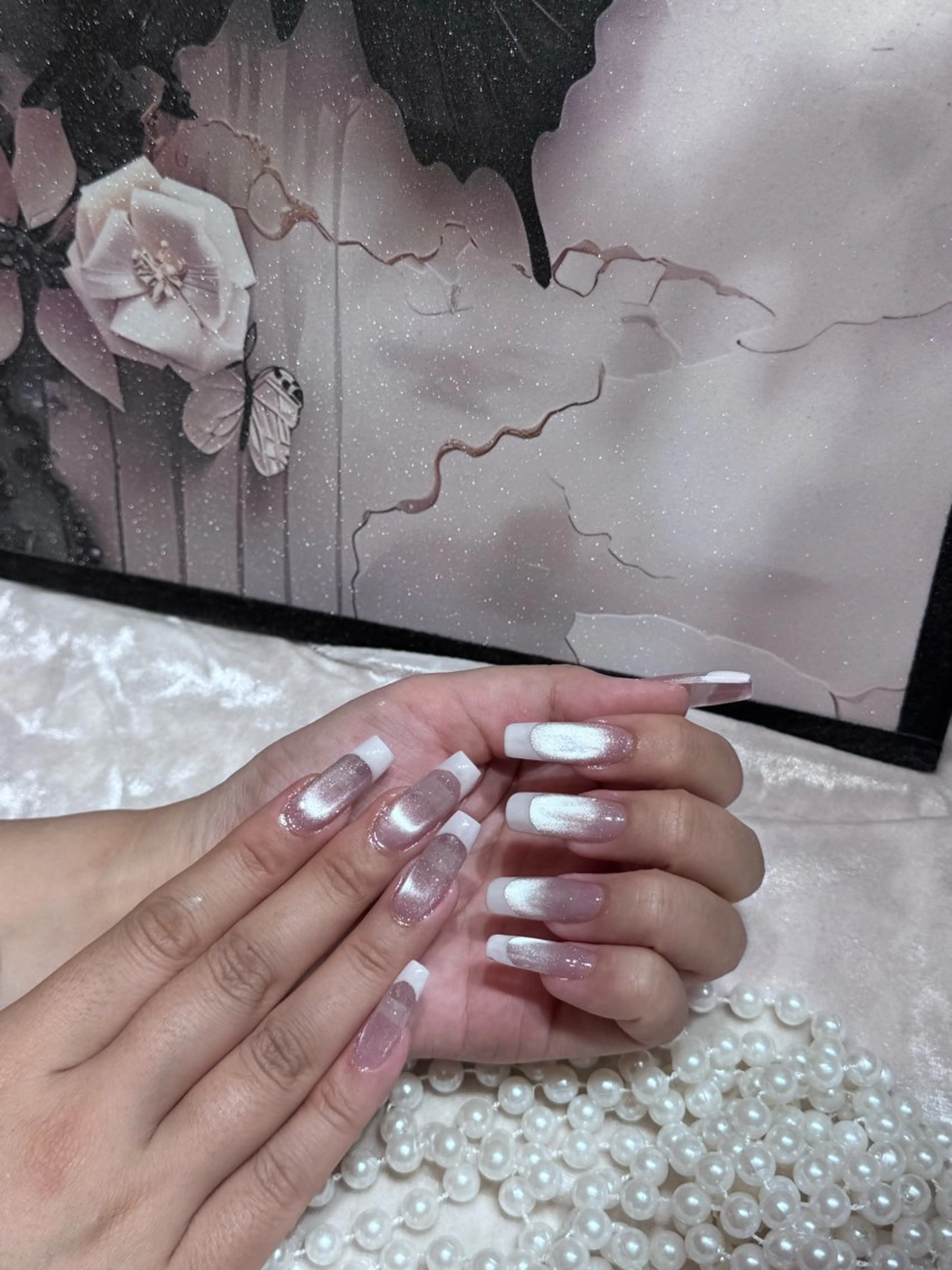 ネイル アートネイル フットネイル ジェルネイル ハート マグネットネイル Babarla　Nail　Salon所属・babarla Nailのネイルデザイン