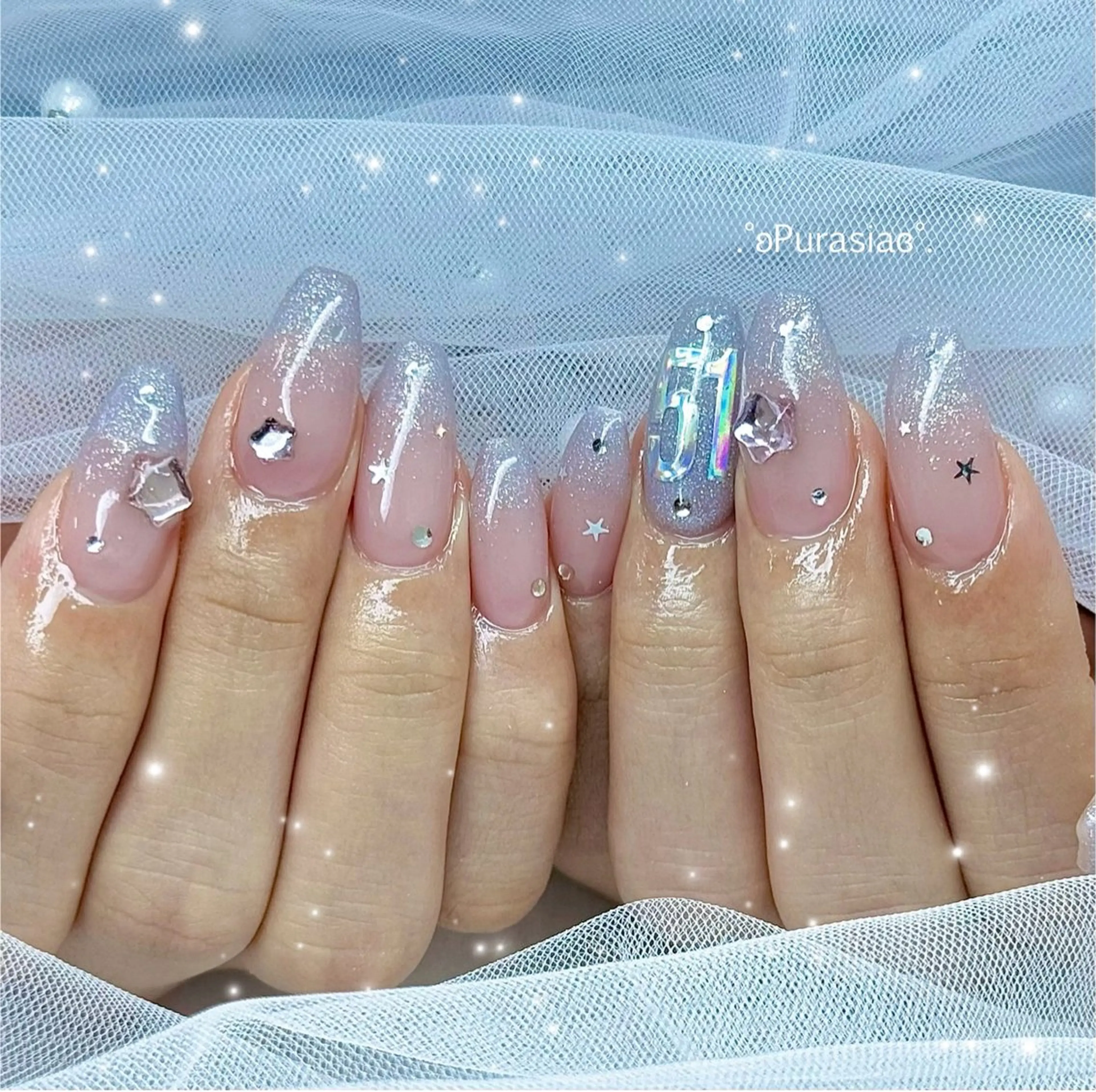 ネイル グラデーション ワンホンネイル ハンドネイル Purasia高橋✧ マグ/ワンホン/地雷のネイルデザイン
