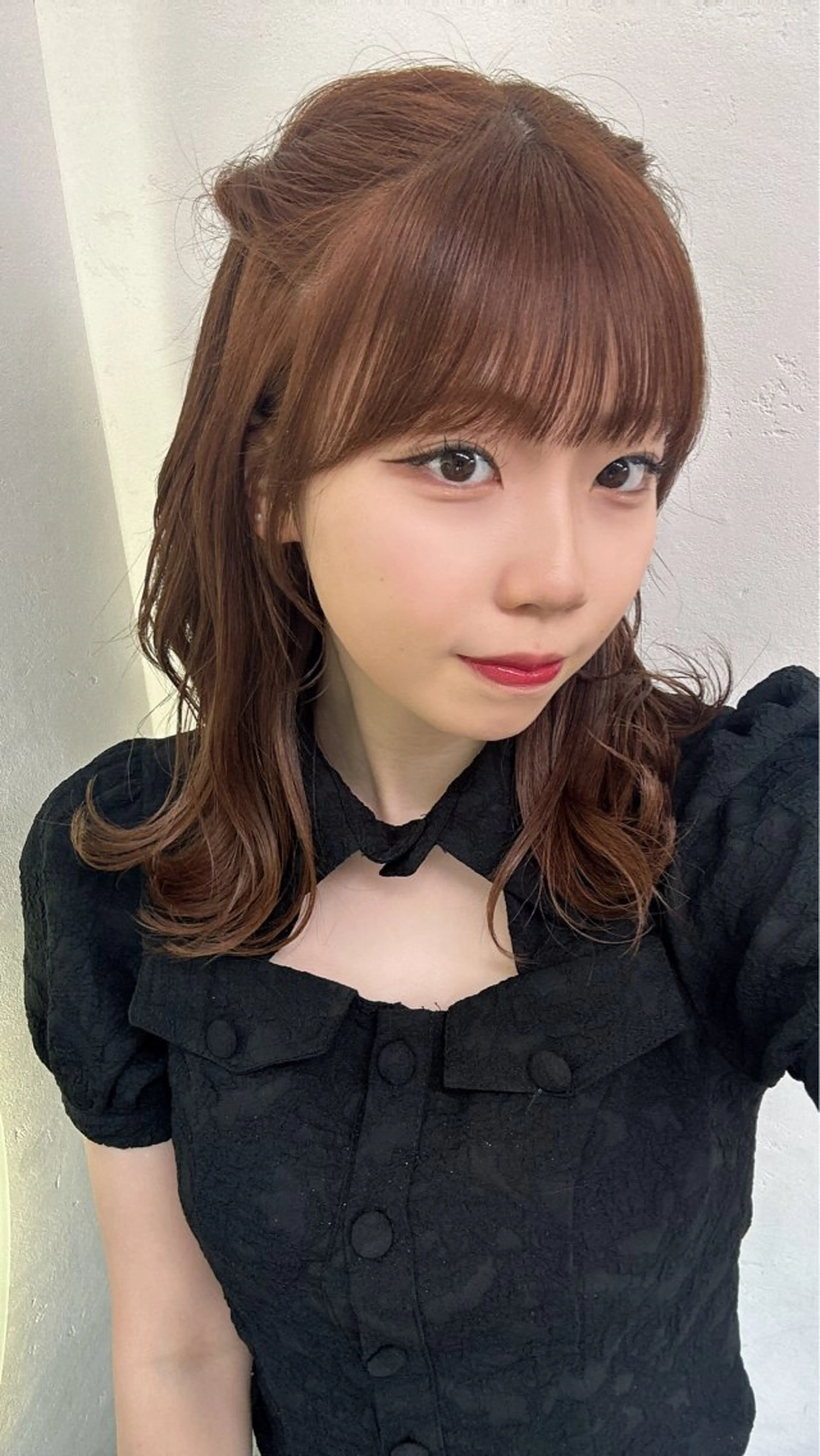 ミディアム ヘアカラー オリーブ/ 透明感カラー/れいあのヘアスタイル