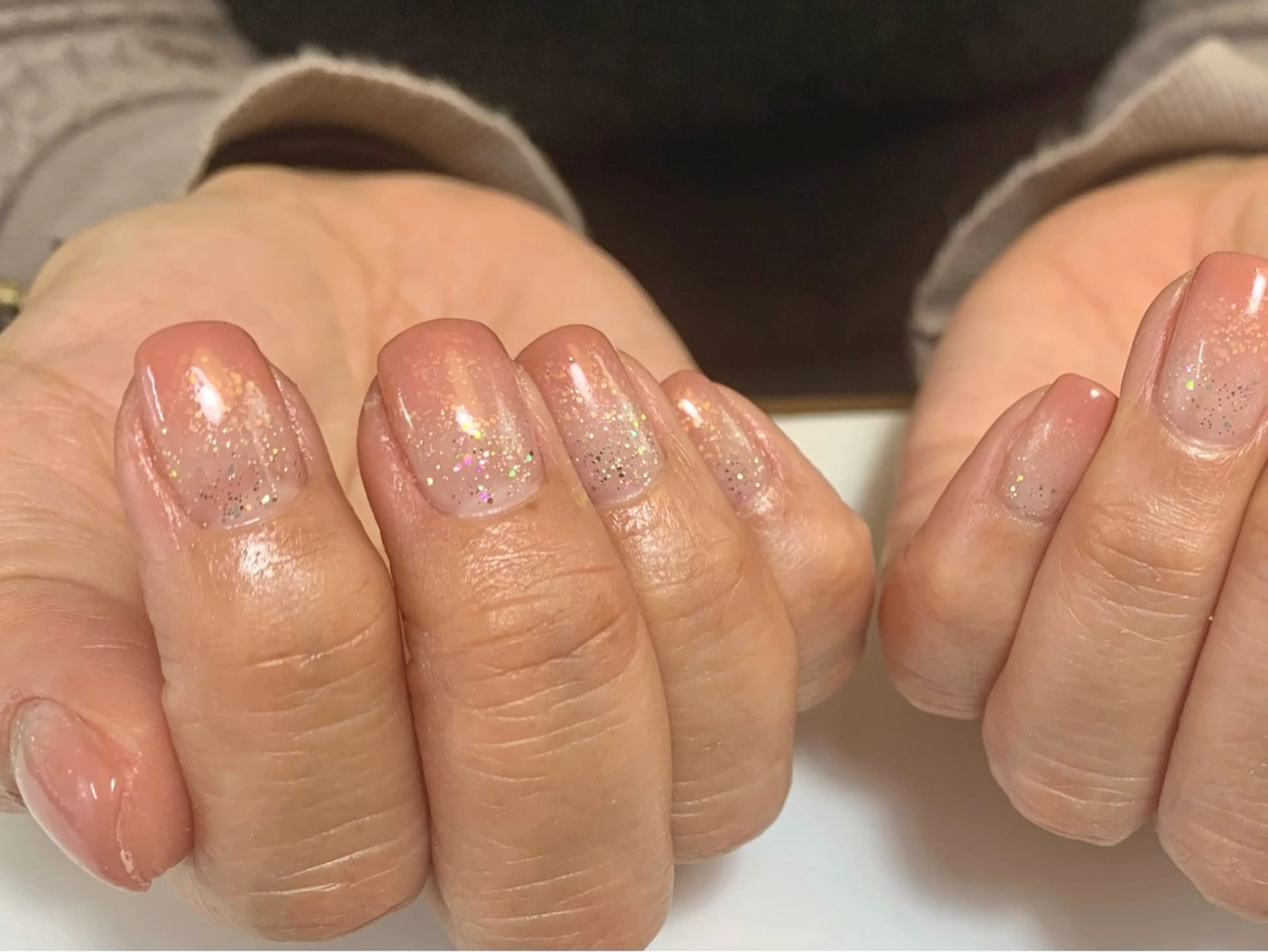 ネイル オーロラネイル グラデーション ラメ(グリッター) ピンク is.nail 🌷sonokoのネイルデザイン