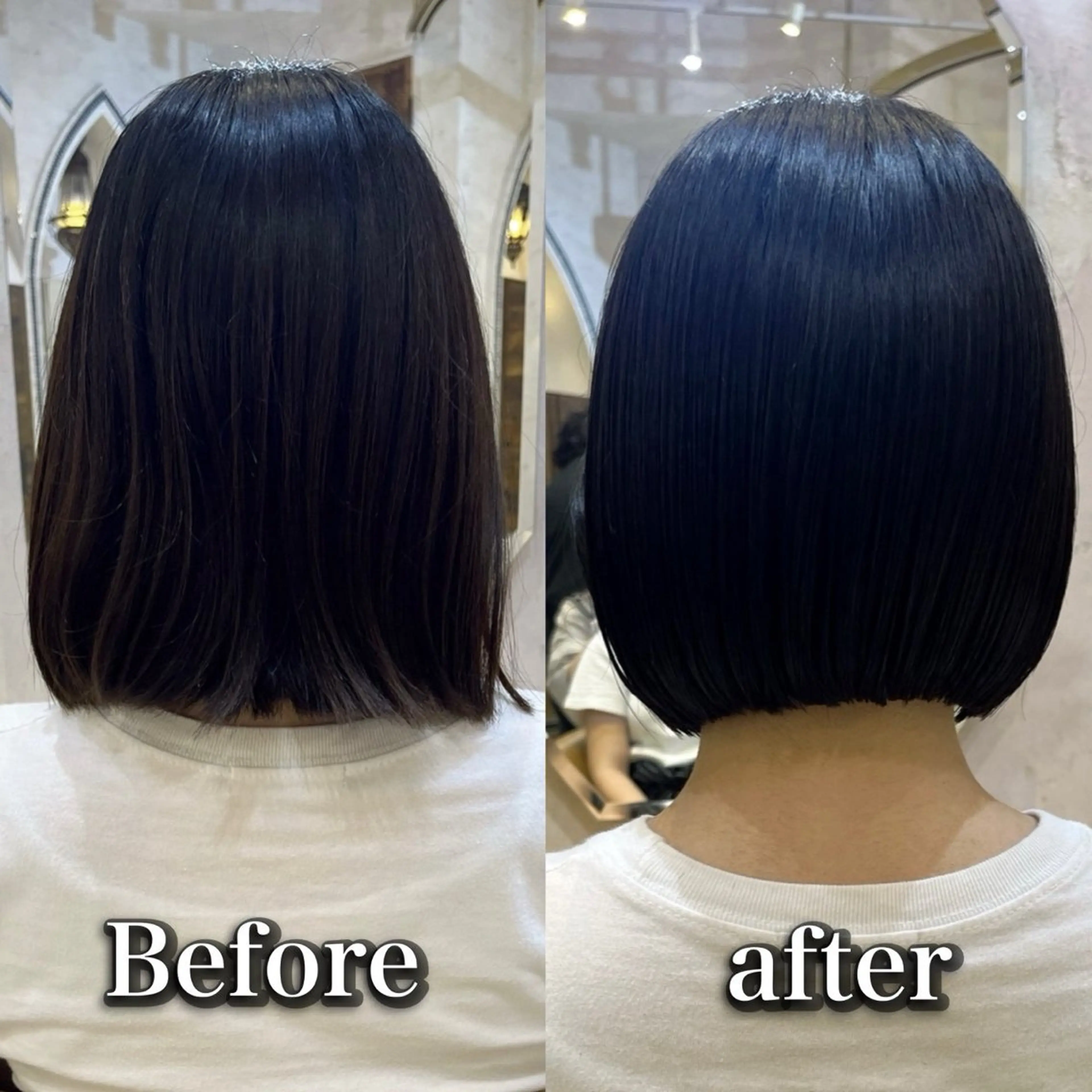 ミディアム カット ヘアカラー トリートメント Lond jeloudのヘアスタイル