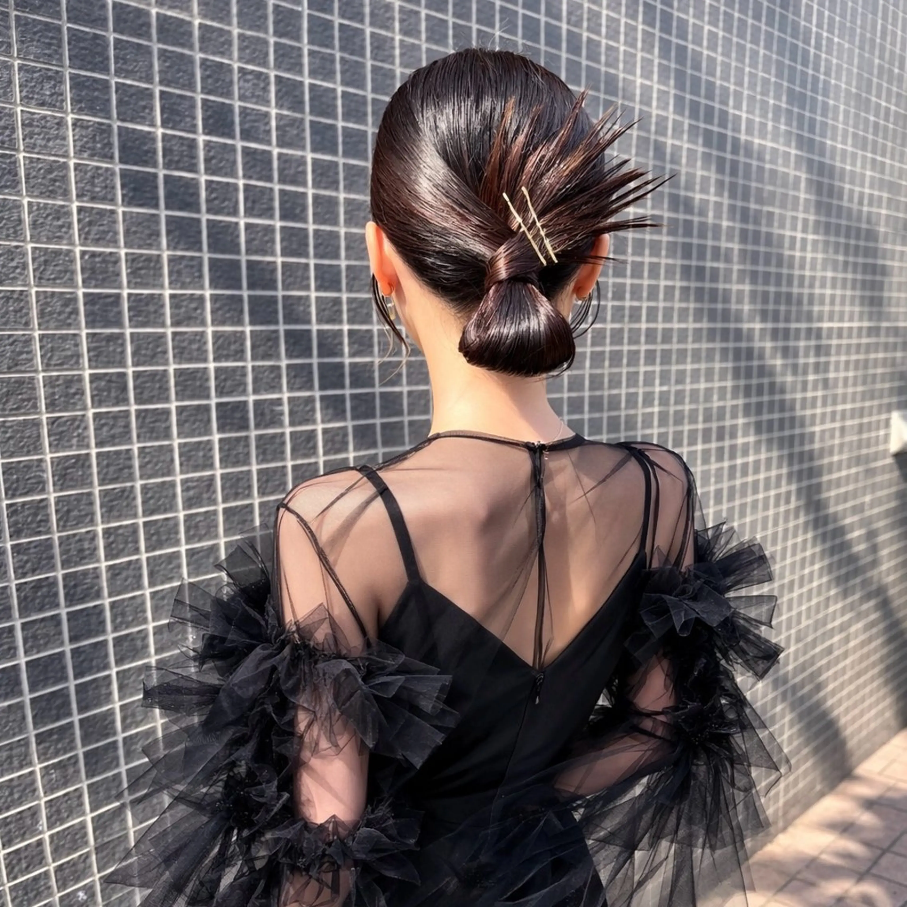 セミロング ヘアセット 会田有紀 /切りっぱなしボブのヘアスタイル