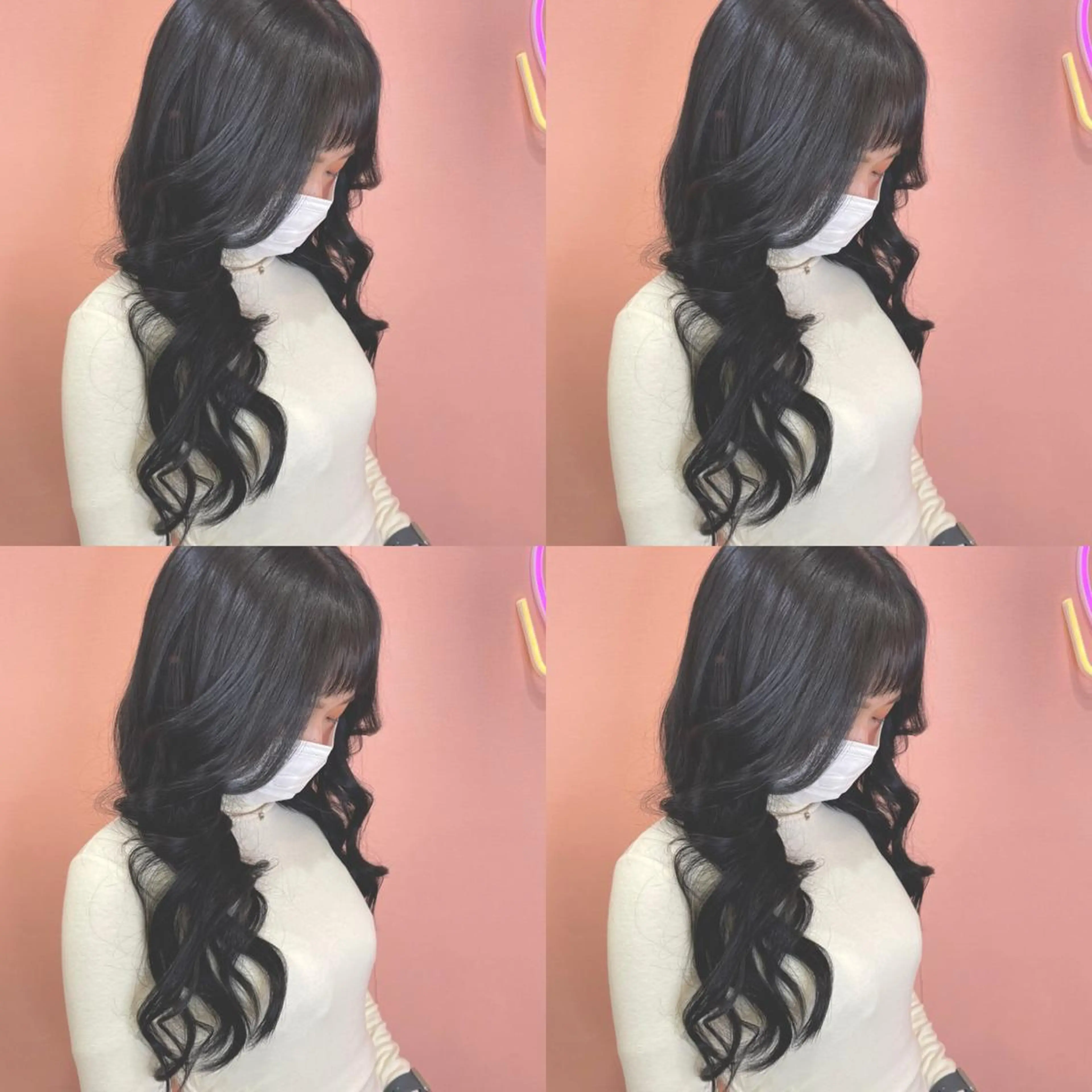 ロング カラー 黒髪 ブルーカラー ブルーブラック 🌷MAYU 🌷のヘアスタイル