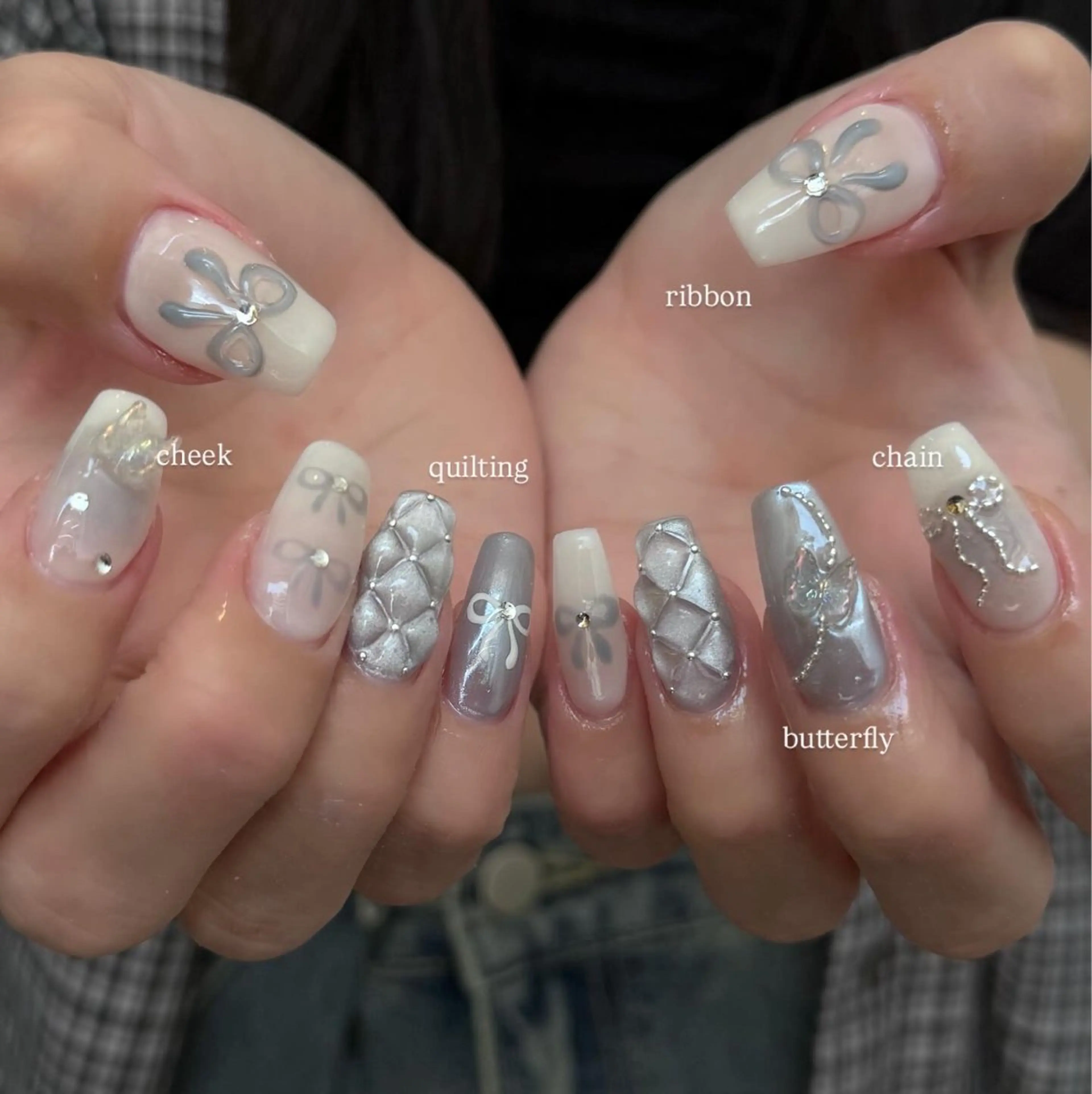 ネイル フレンチネイル 韓国ネイル マグネットネイル メンズネイル ニュアンスネイル ハンドネイル GRANDE大須 Cecil💜のネイルデザイン