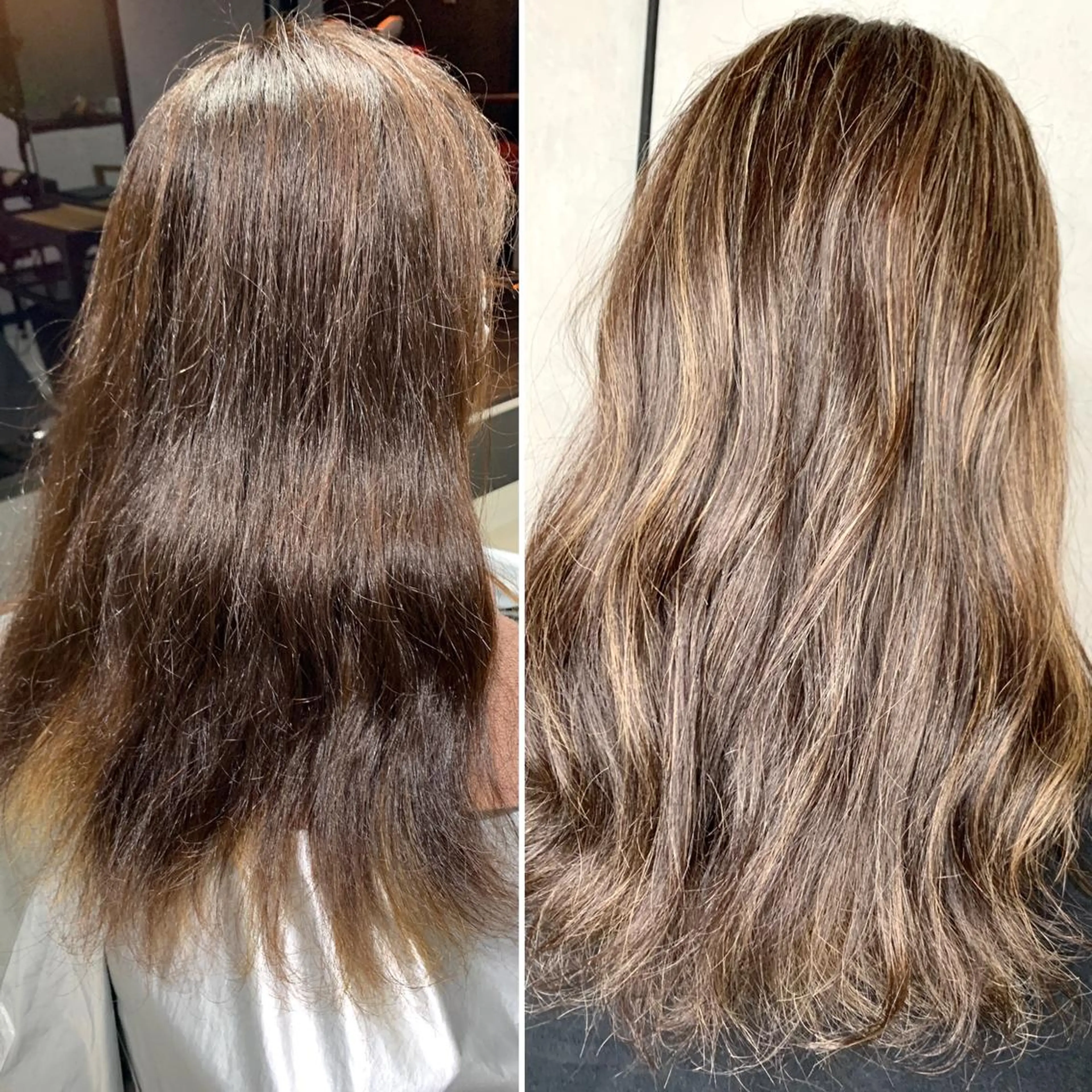 セミロング カラー ブリーチ ハイライトカラー ハイライト ヘアカラー トリートメント 岡崎勇人/レイヤー/ 韓国/ケラチンTRのヘアスタイル