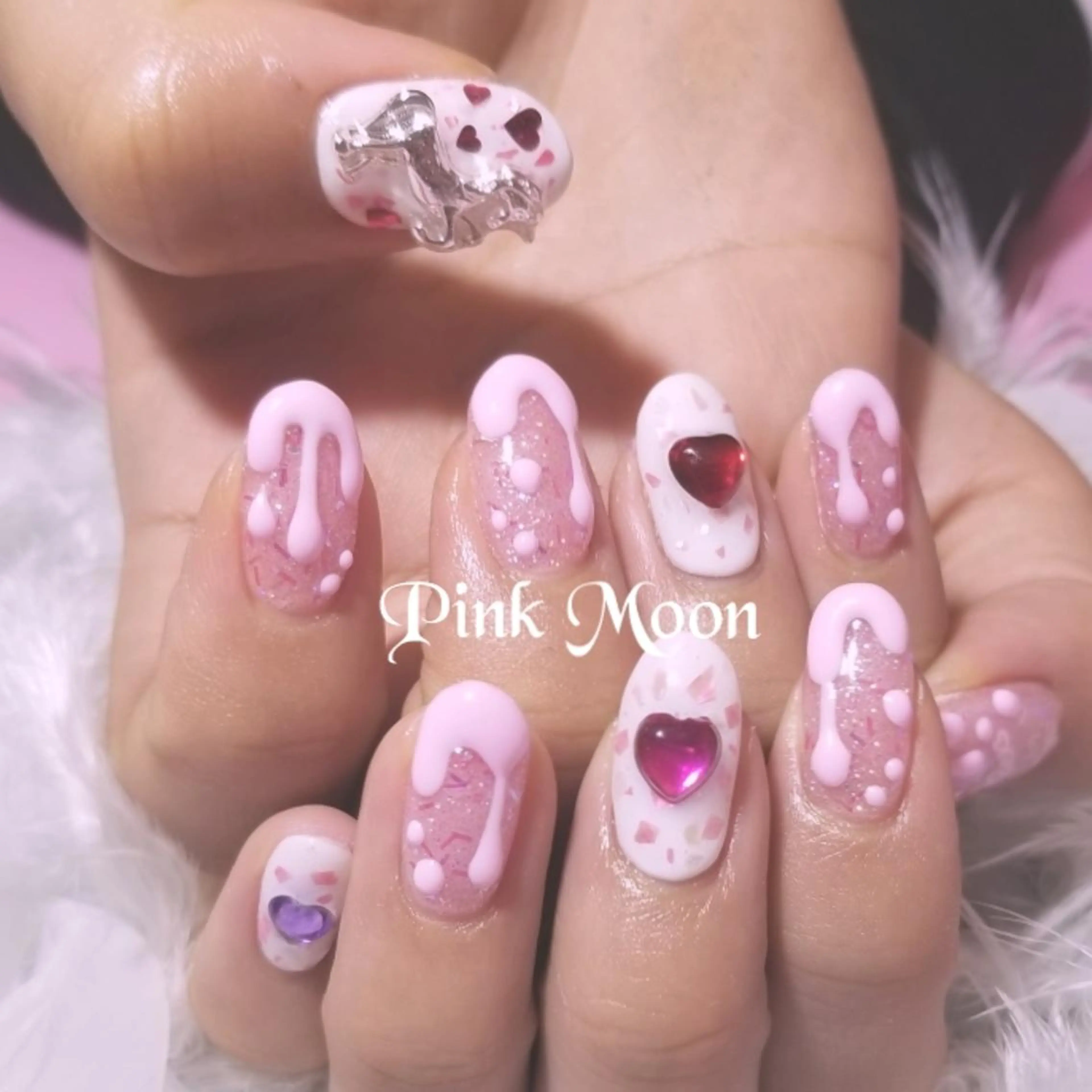 ネイル ハンドネイル PinkMoon Nozomiのネイルデザイン