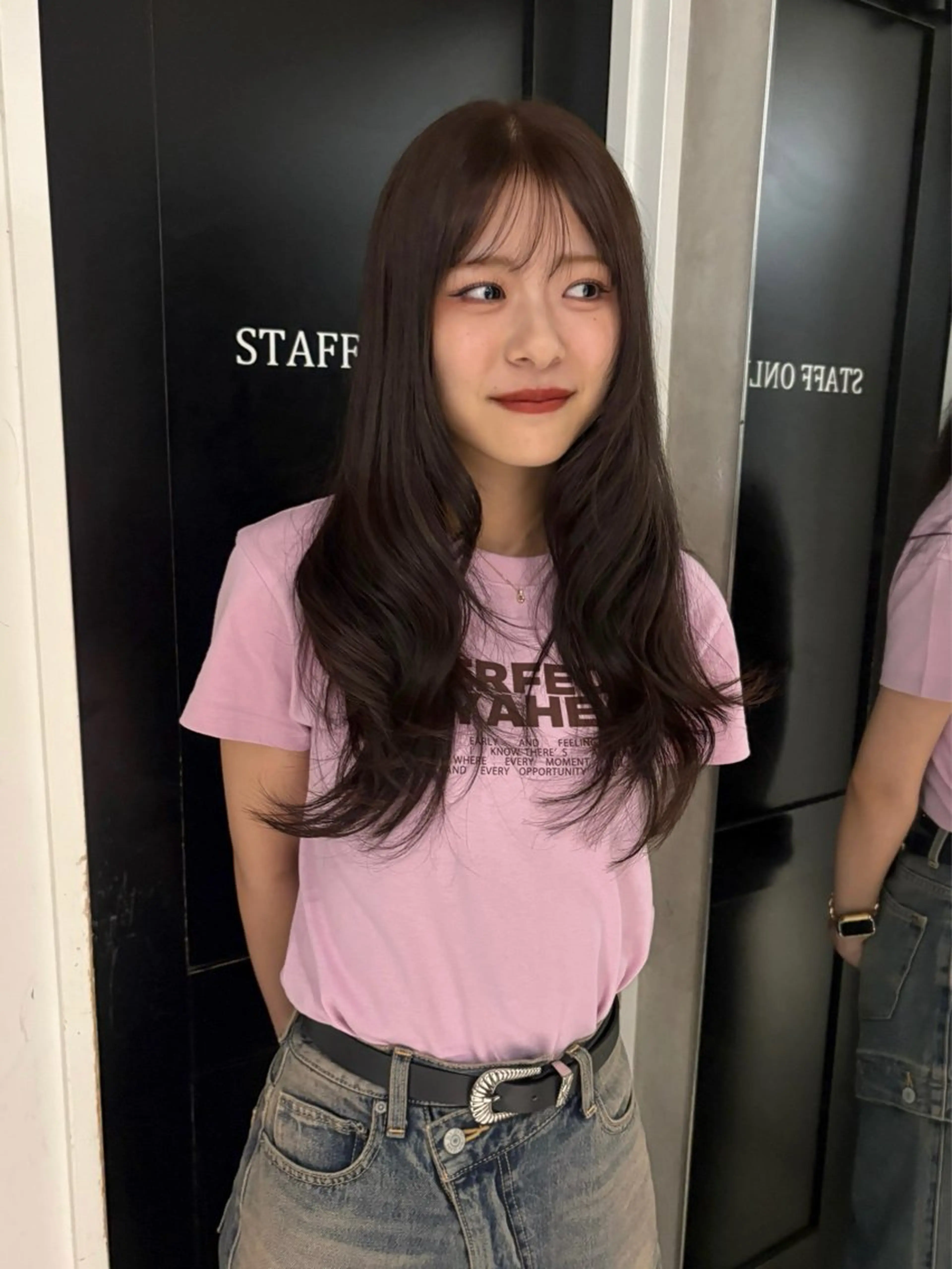 全体カラー + 毛先カット + 2stepトリートメント + コテ巻き🎀の写真