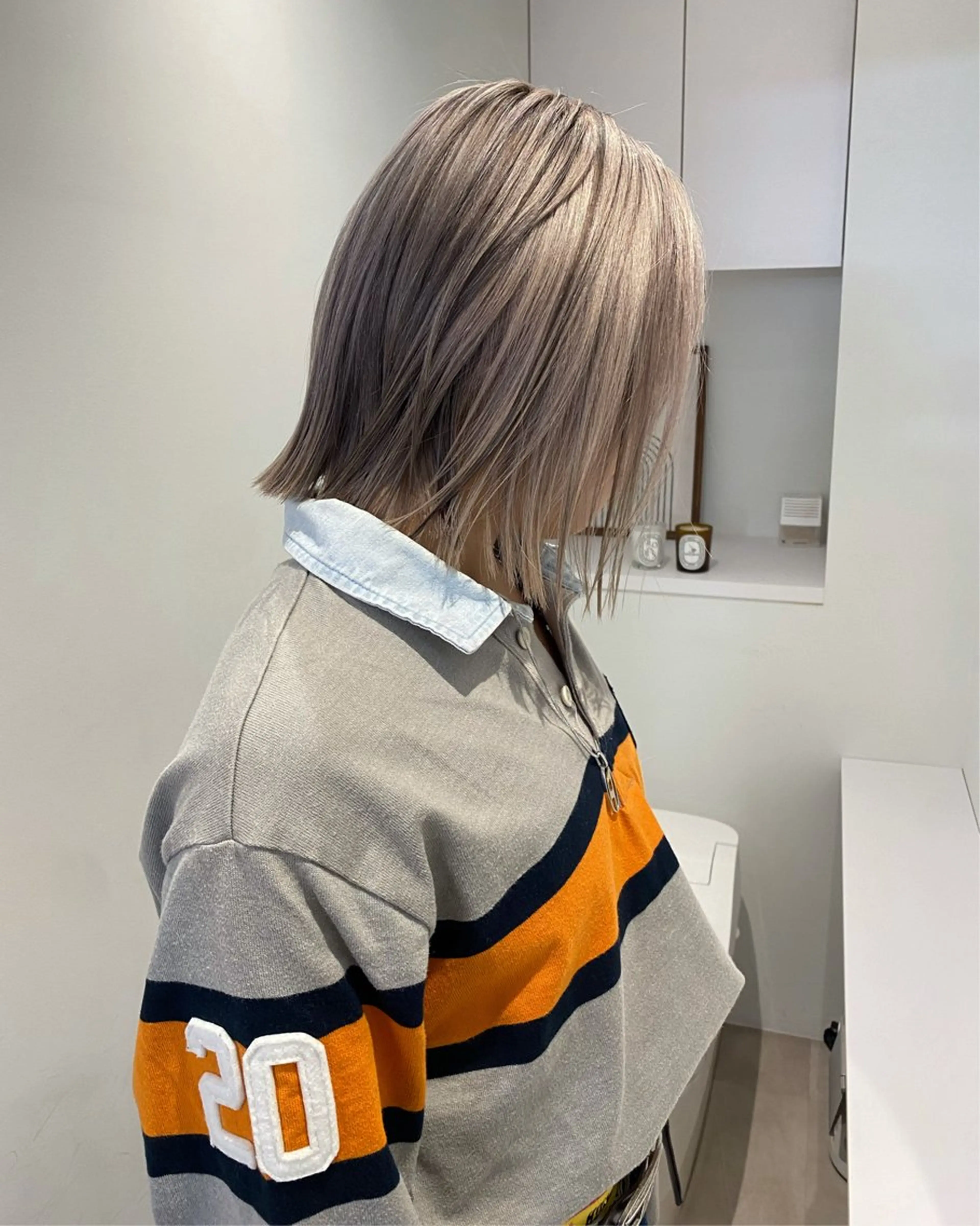 ミディアム ヘアカラー ボブ/ハイトーン REINAのヘアスタイル