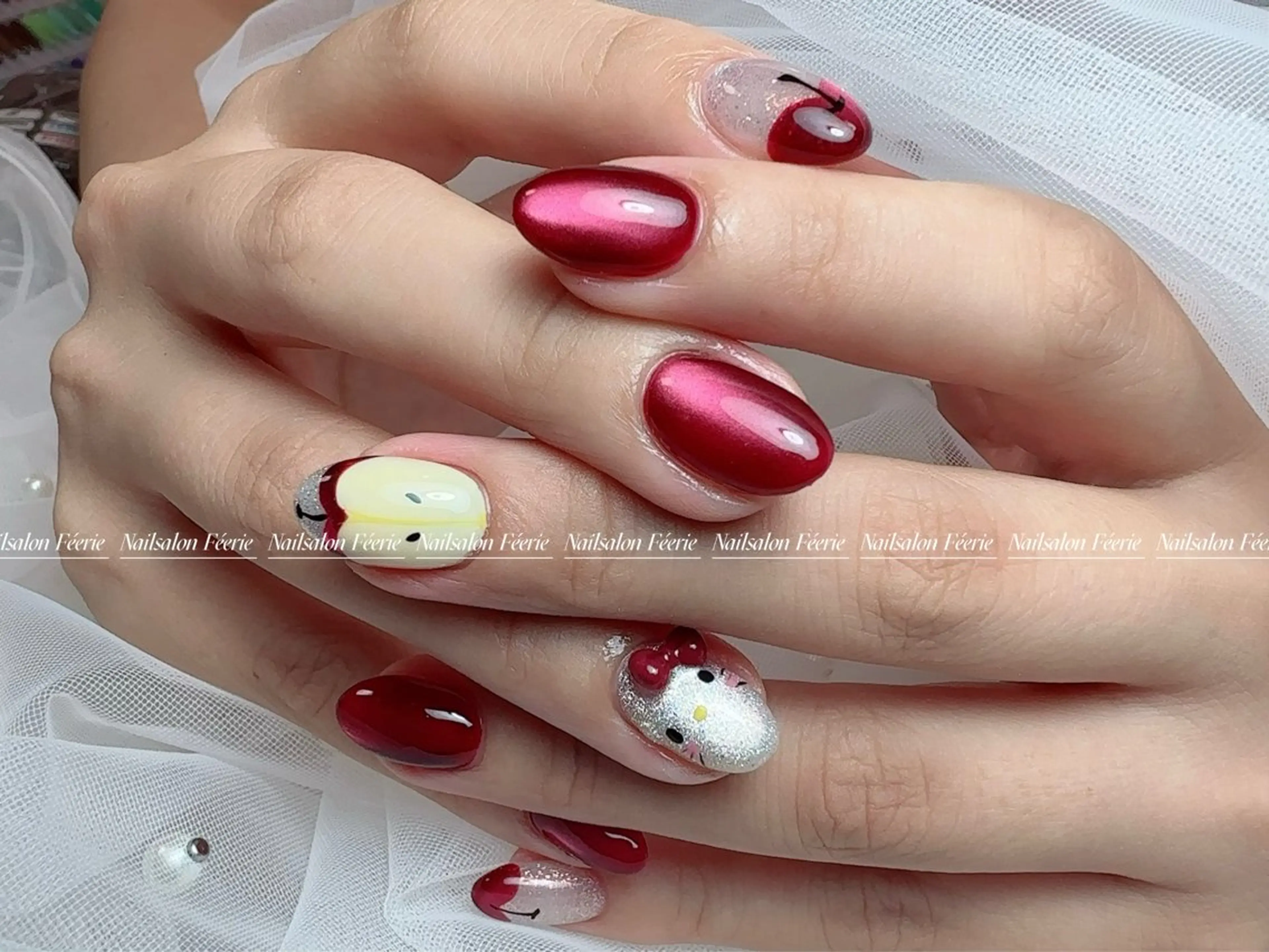 ネイル 成人式 長さ出し フットネイル フレンチネイル ジェルネイル ハンドネイル ハンドケア nail salon Feerieのネイルデザイン