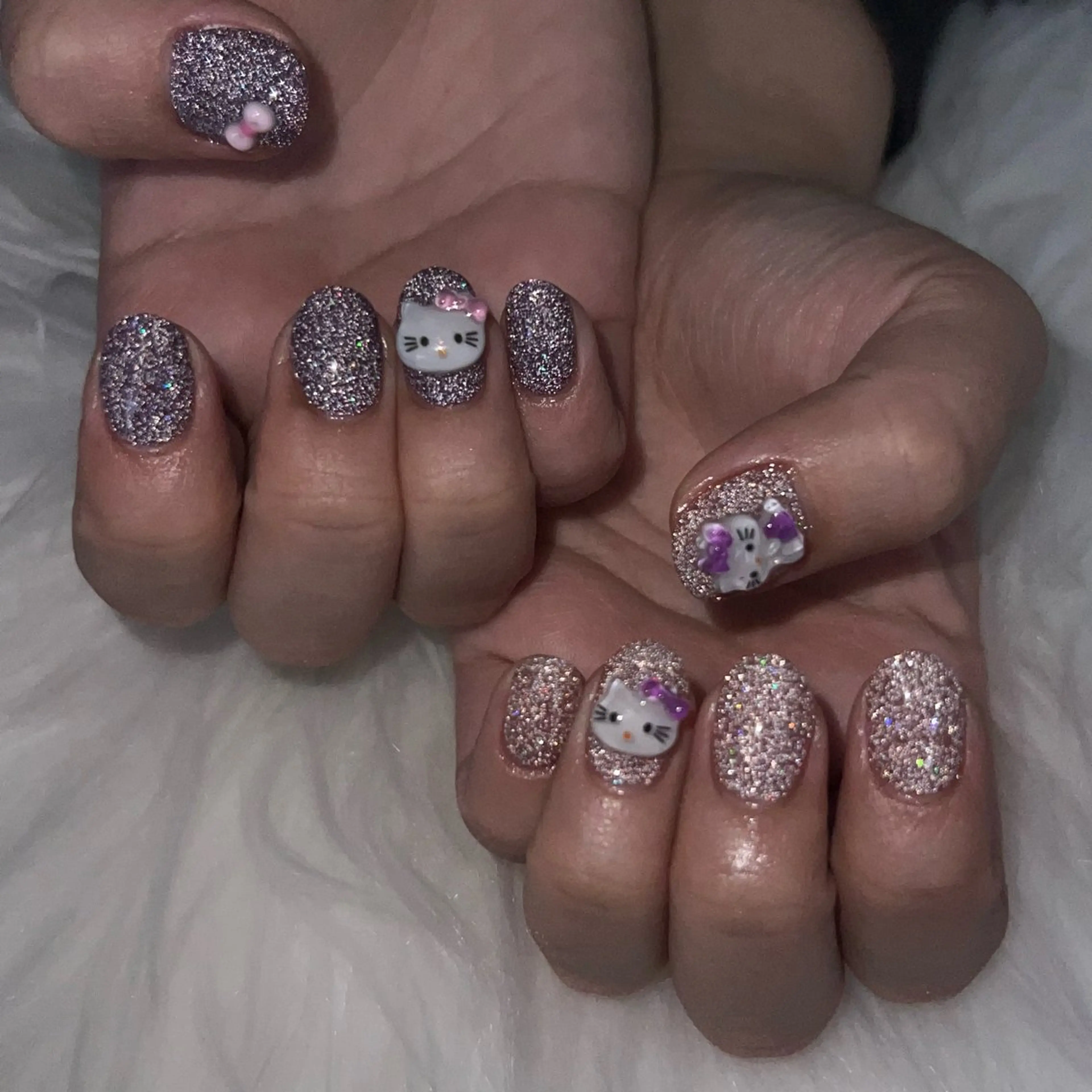 ネイル フラッシュネイル ピンク パープル nail salon Bayのネイルデザイン