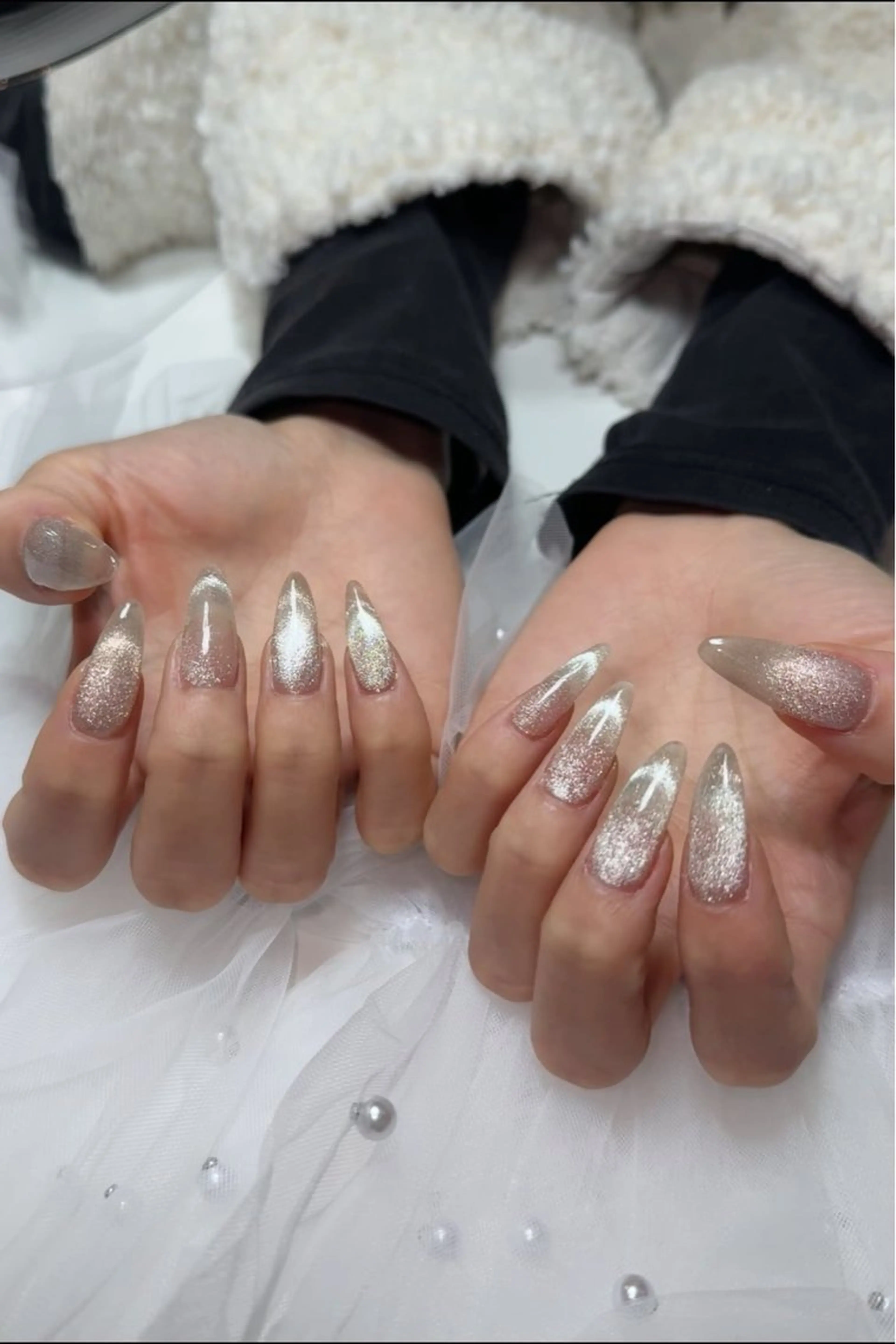 ネイル オーロラネイル チークネイル フットネイル フレンチネイル ジェルネイル Nichi Nailsのネイルデザイン