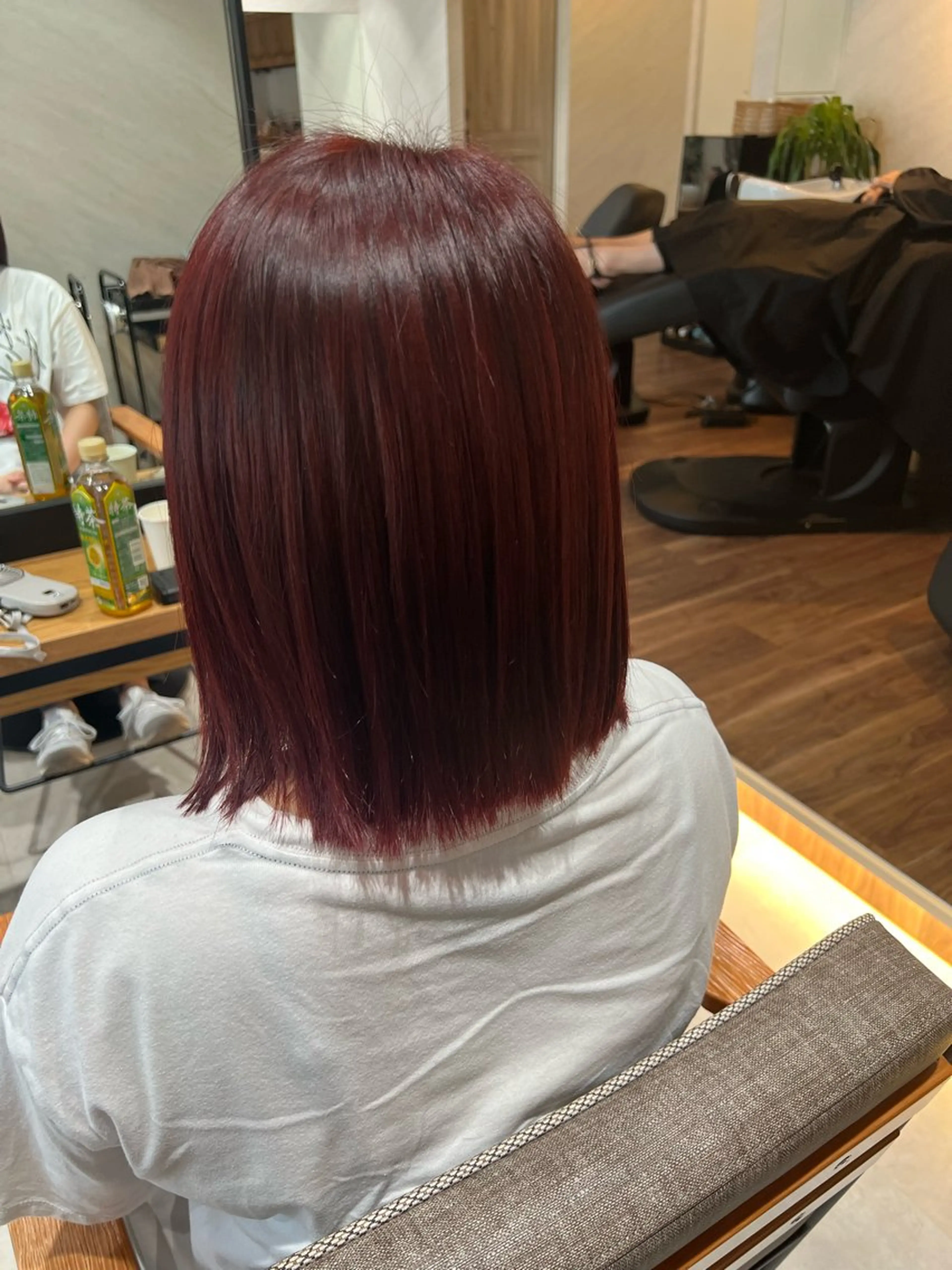 ショート カット ヘアカラー トリートメント 艶ボブ🤎暖色カラー 縮毛矯正/メンズ💈のヘアスタイル