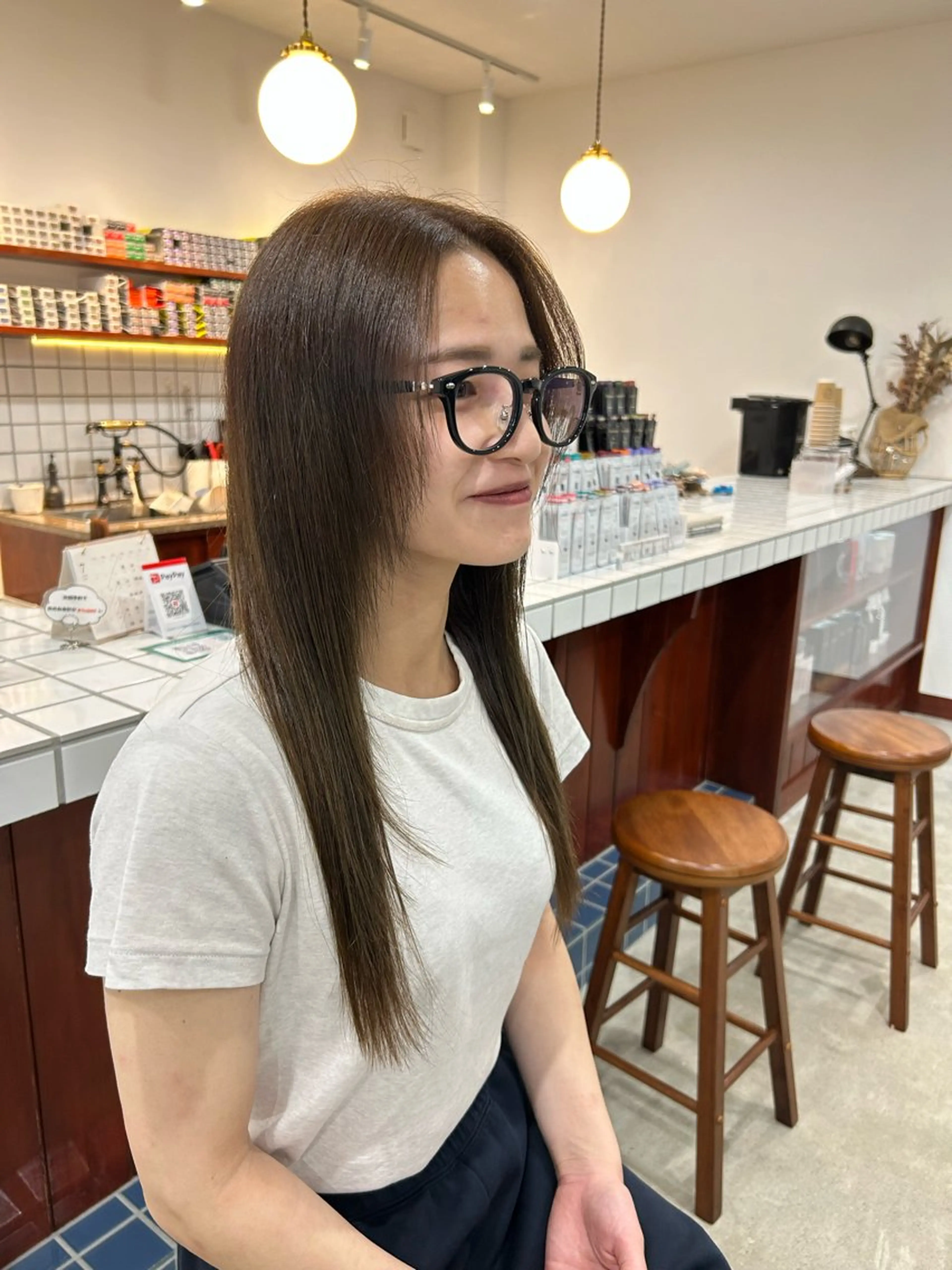 ロング 顔周りカット 松尾幸栄 PLEASUREのヘアスタイル