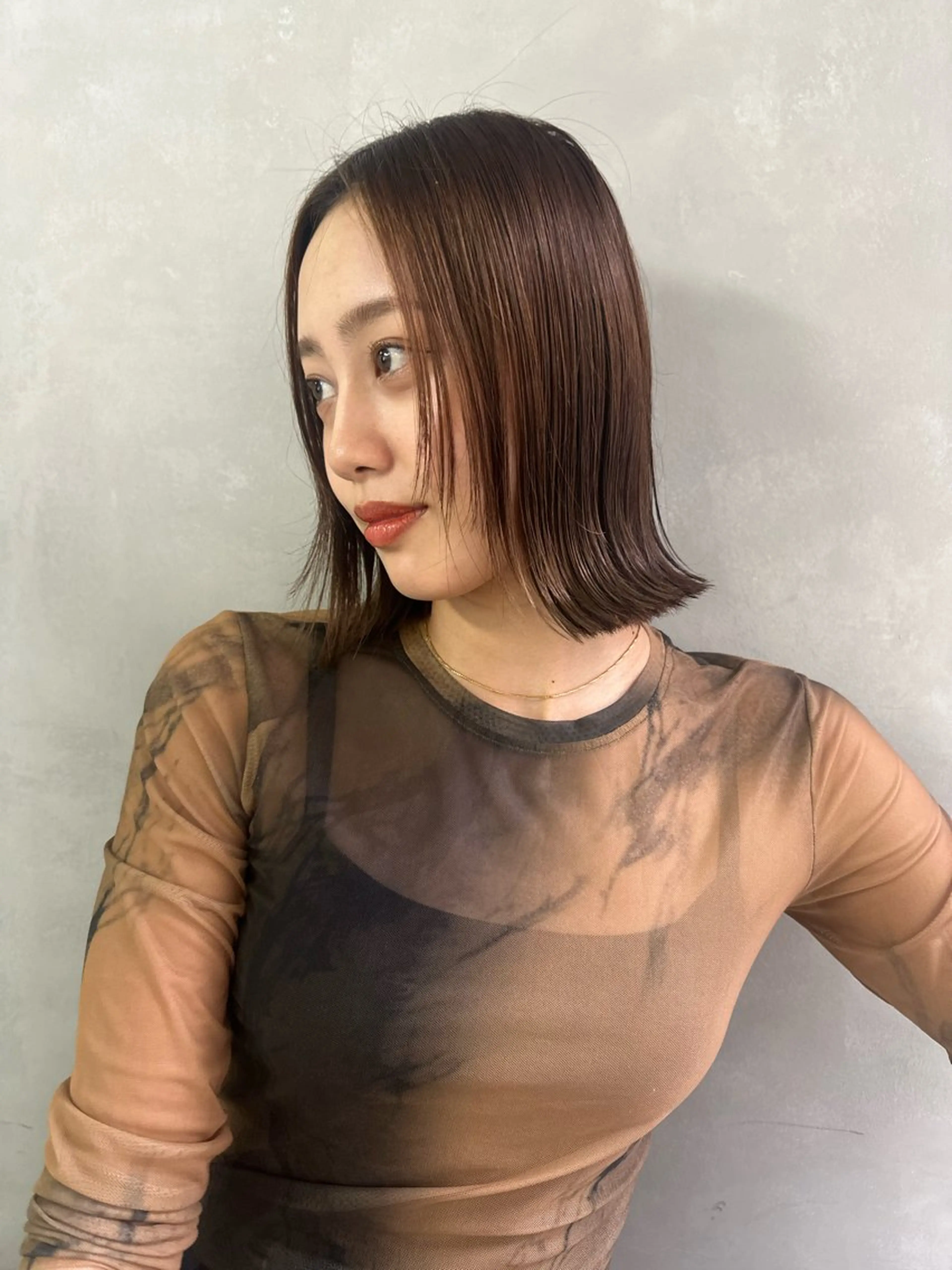 ミディアム カラー ブラウンカラー 透明感カラー ボブ ハイトーン/ショート /akane🐰♥️のヘアスタイル