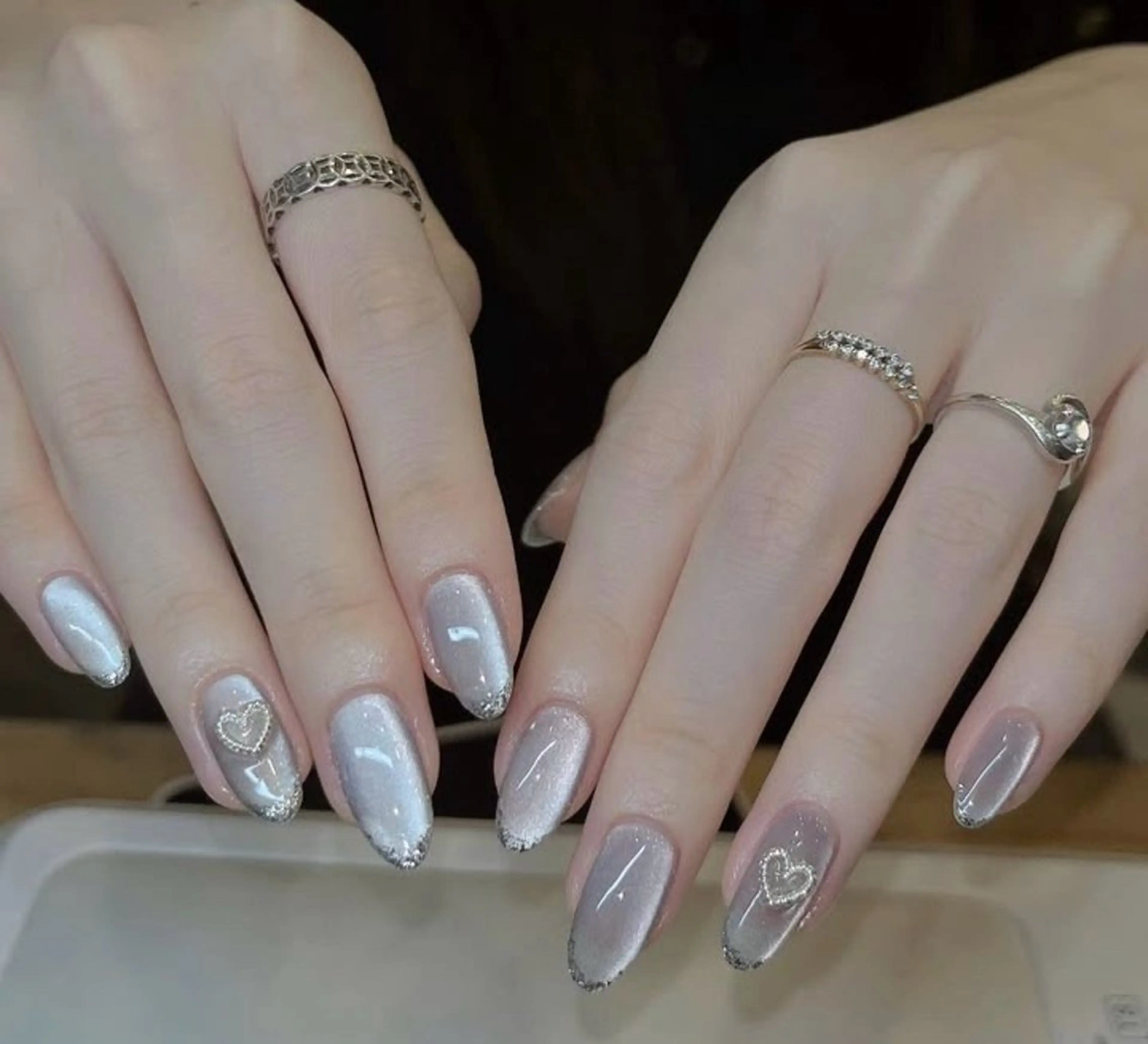 ネイル グラデーション キラキラネイル ピンク 春ネイル ワンホンネイル ハンドネイル RUBY Nail 日暮里店のネイルデザイン