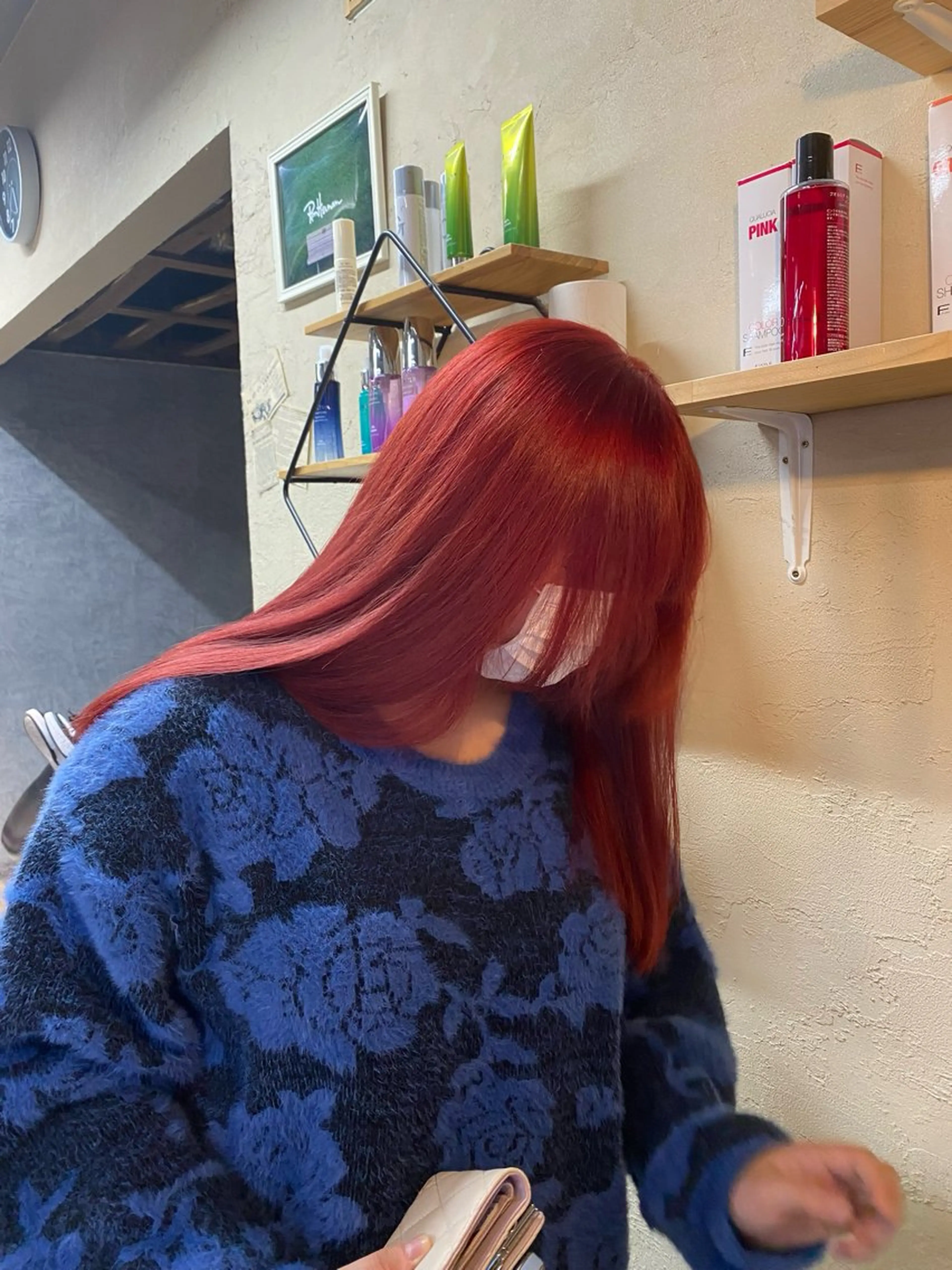 ロング カラー ブリーチ レッドカラー ヘアカラー トリートメント SUONO所属・ブリーチムラ修正 /ハイトーン/青砥大のヘアスタイル