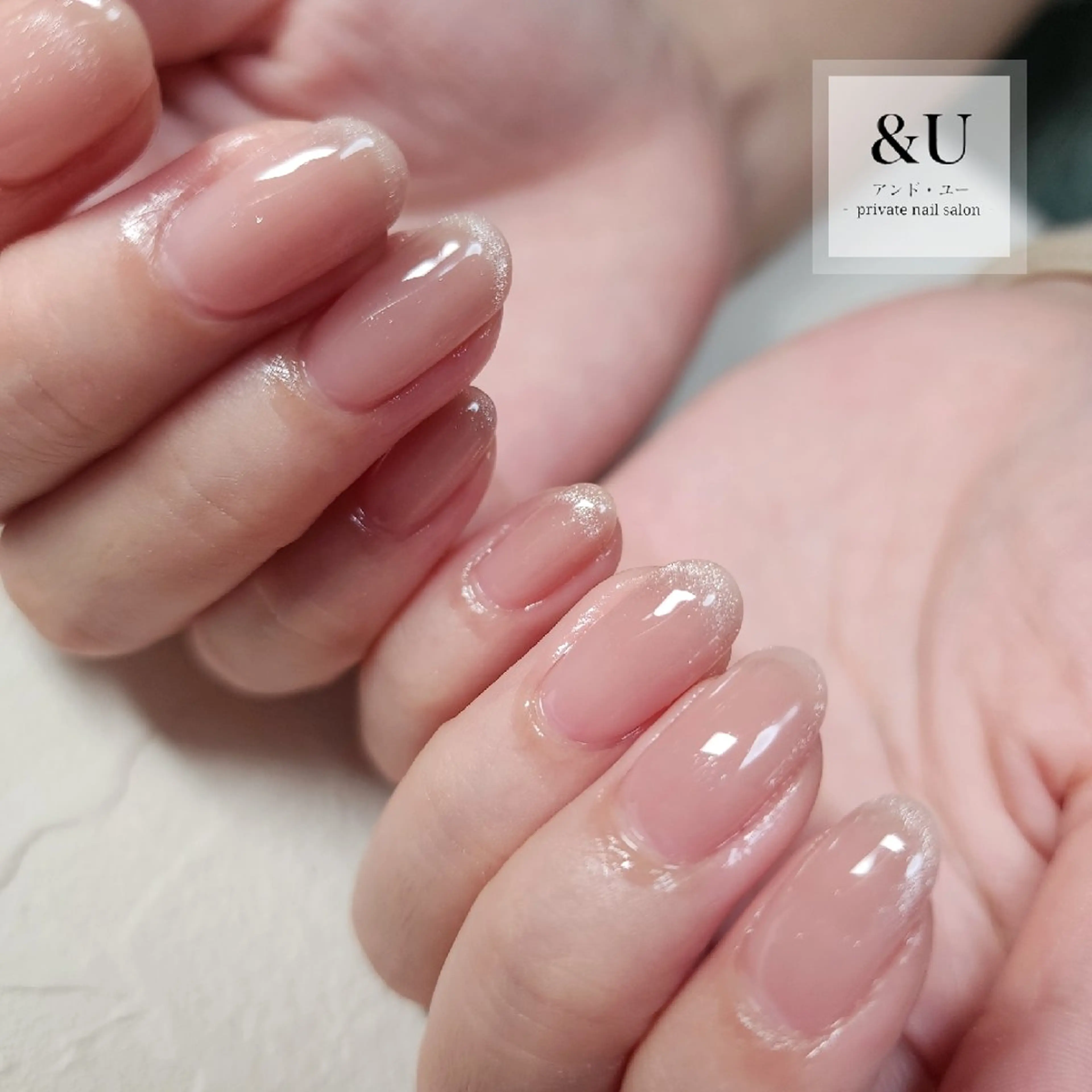 ネイル フレンチネイル グラデーション ロングネイル マグネットネイル マグネットフレンチ ハンドネイル ＆Ｕ (アンド・ユー)のネイルデザイン