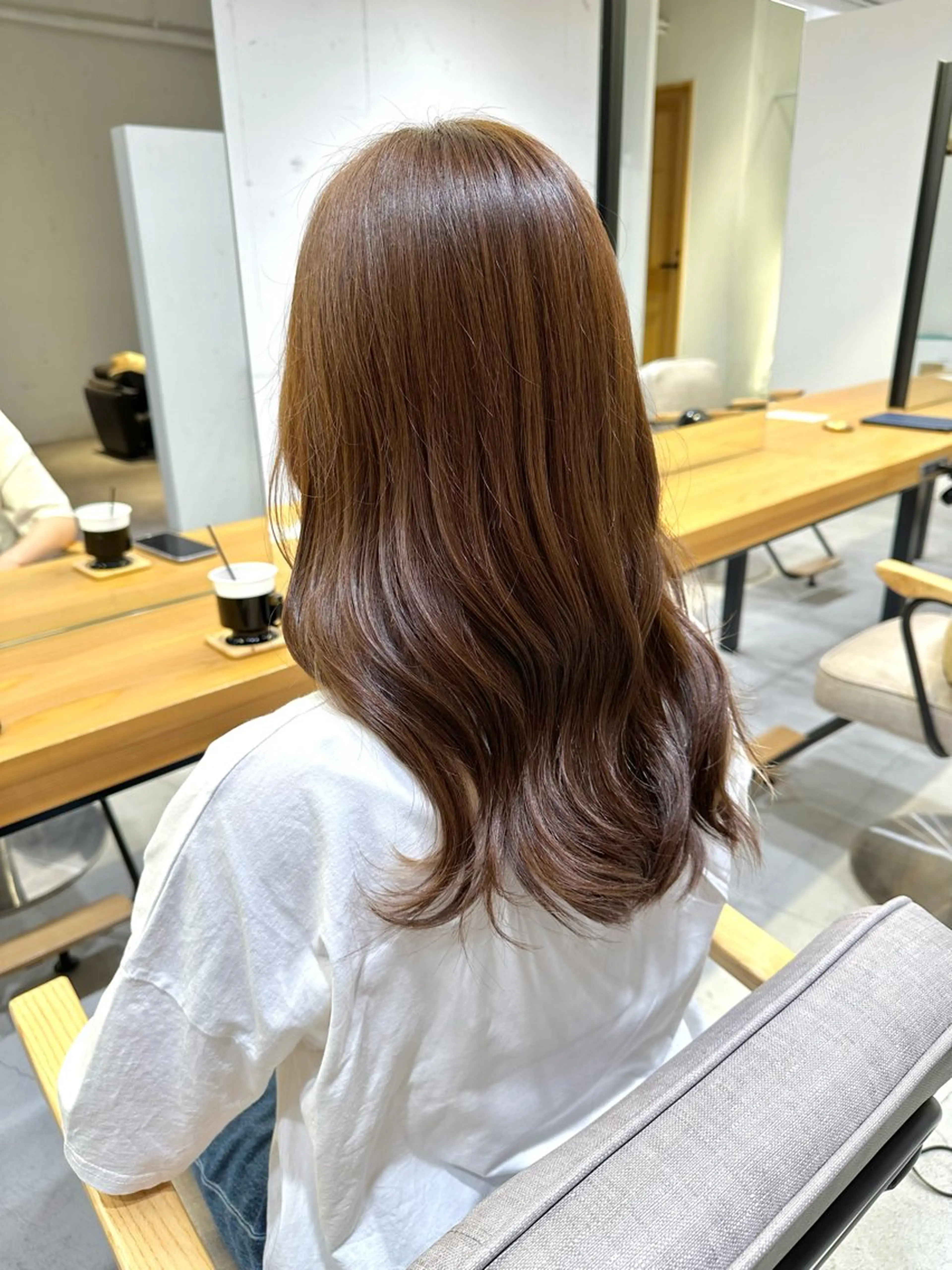 セミロング ヘアカラー 上野湧太 髪質改善/艶カラーのヘアスタイル