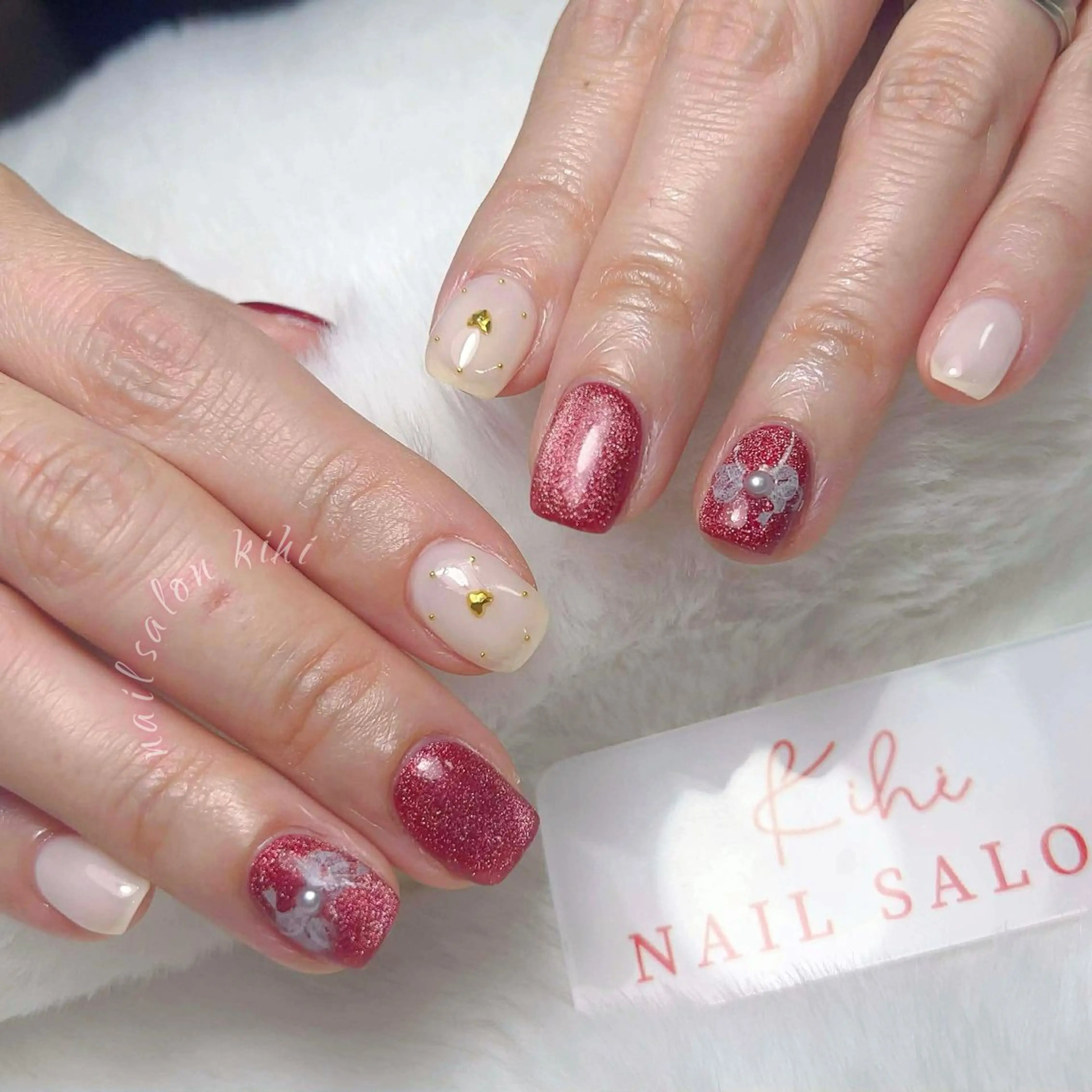 ネイル アートネイル フレンチネイル ジェルネイル グラデーション 韓国ネイル ハンドネイル ハンドケア さくら💮💮 【オフ無料】のネイルデザイン