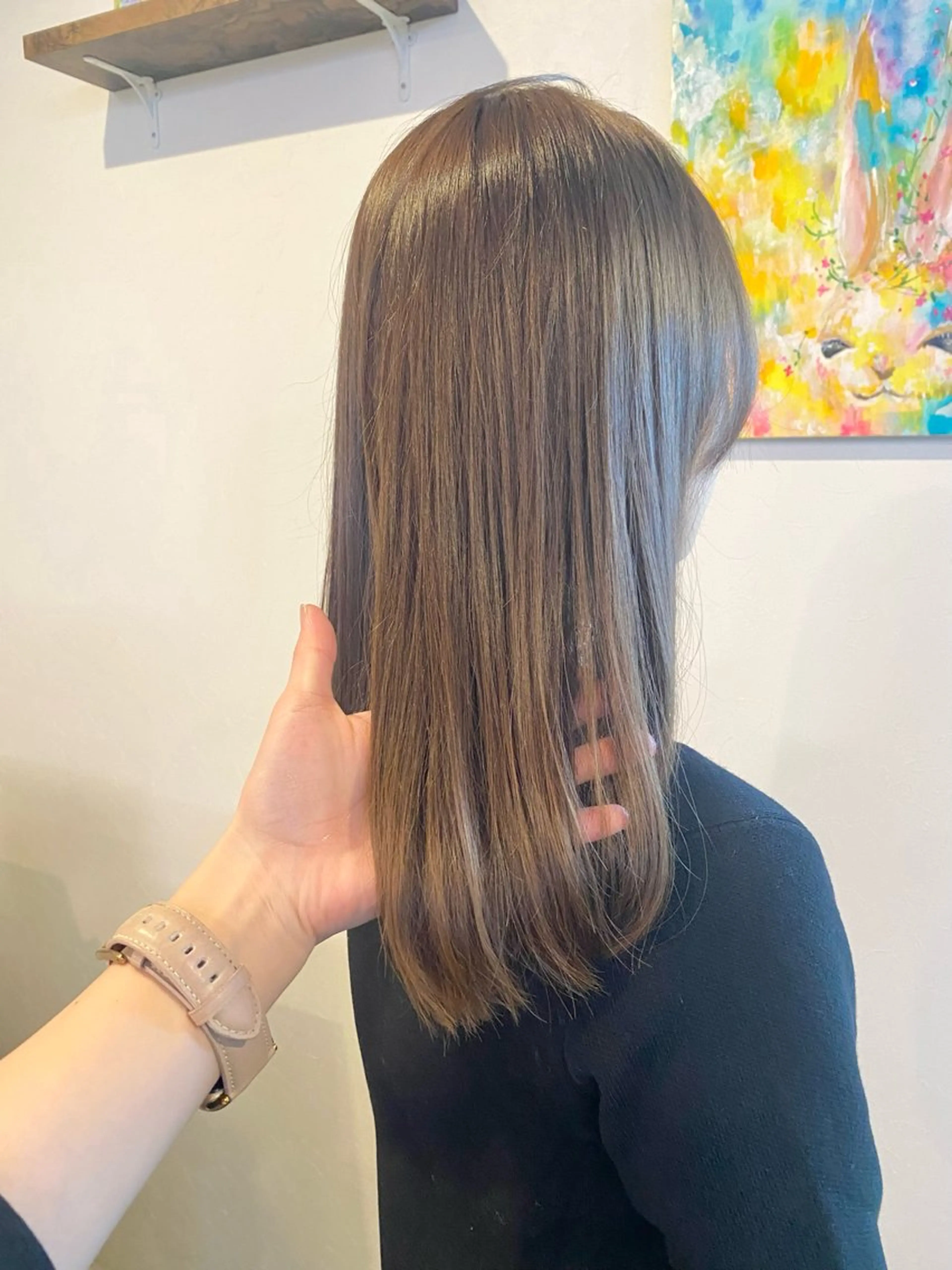 ミディアム カラー カット ヘアカラー トリートメント 桑原 菜摘のヘアスタイル