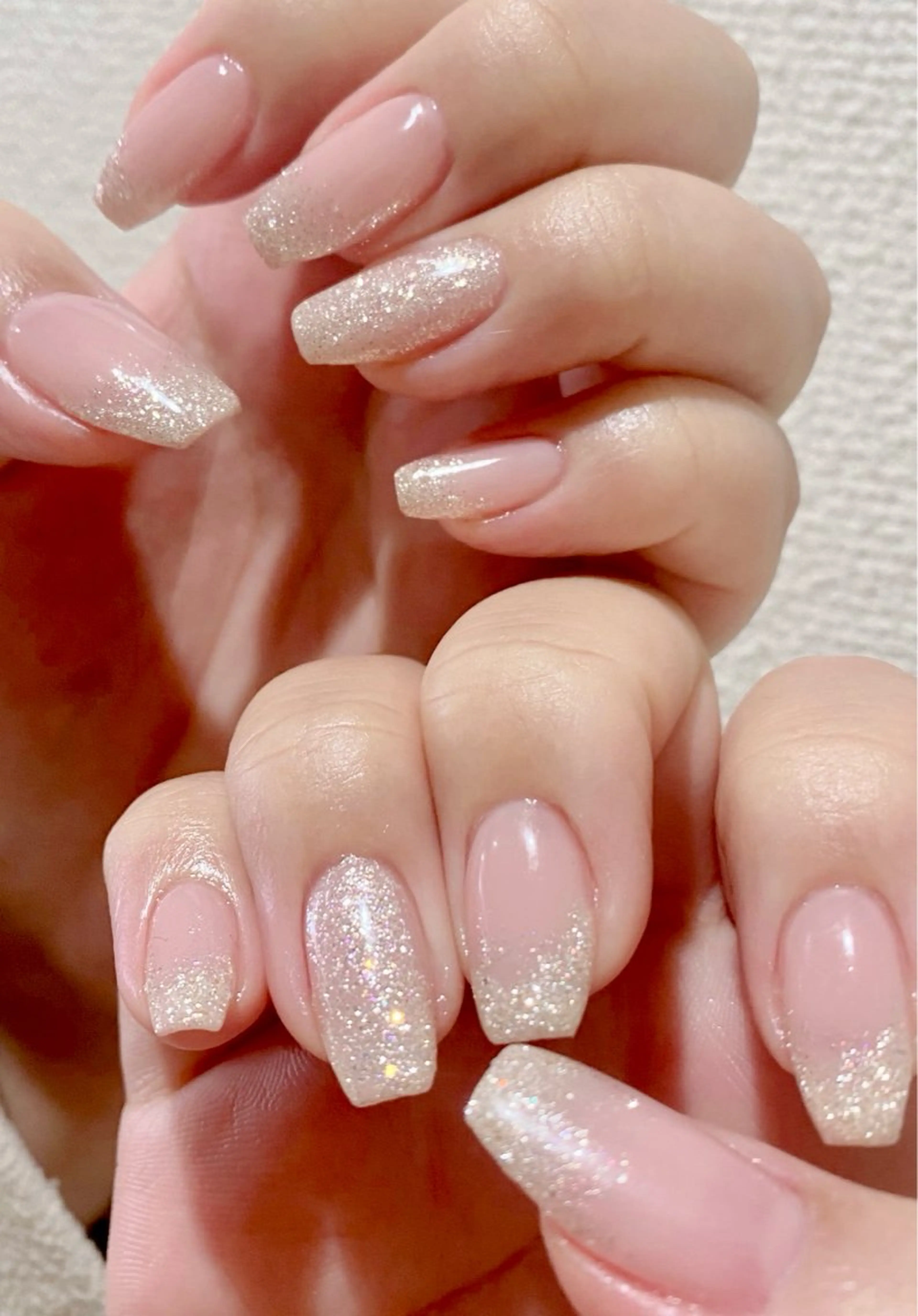 ネイル ラメ(グリッター) ワンカラーネイル ピンク Nail Salon K 🧸美爪育成のネイルデザイン