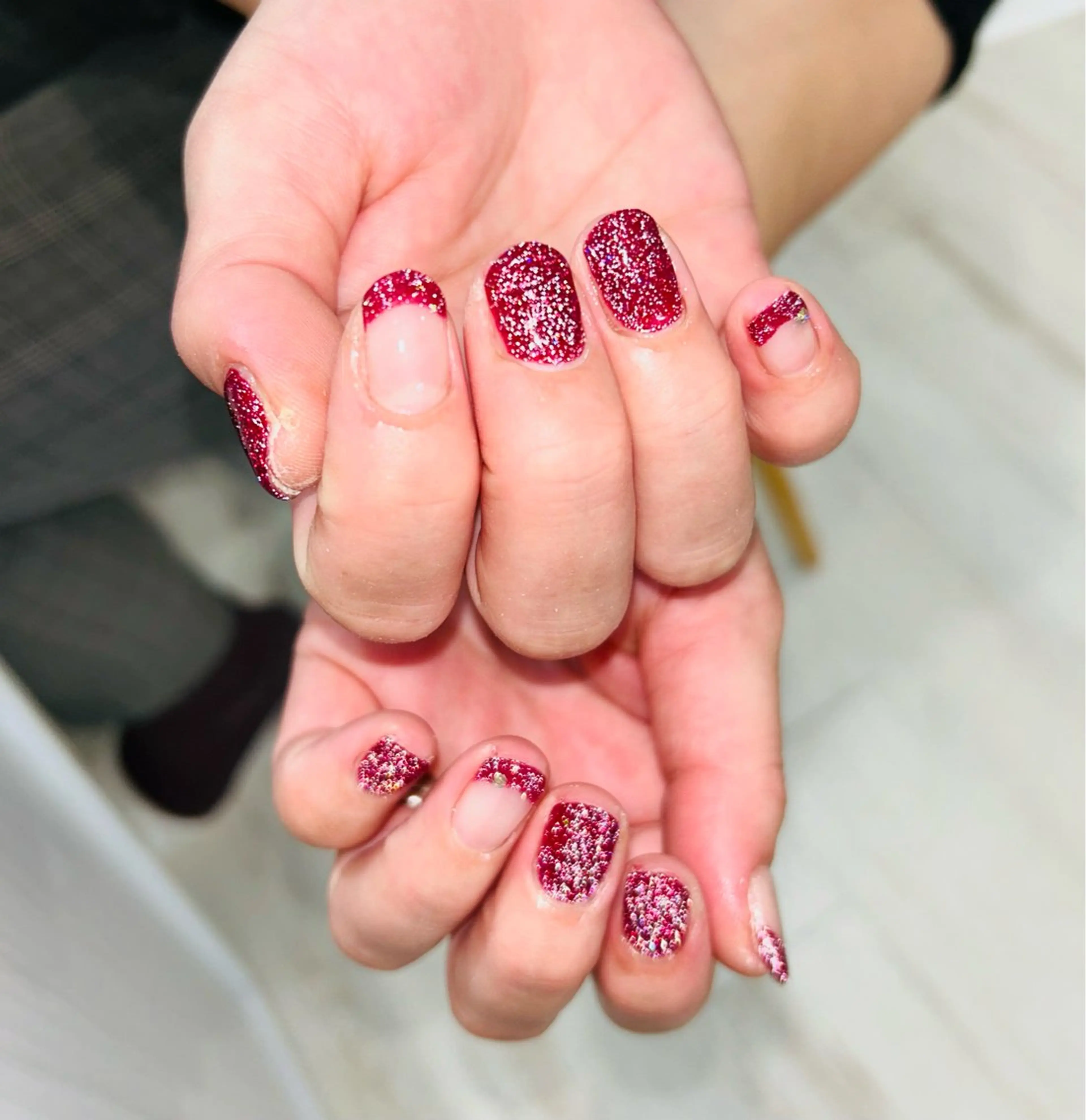 ネイル フラッシュネイル フットネイル フレンチネイル ラメ(グリッター) ラメグラデーション Ｈ3（エイチスリー）所属・H3 hitoのネイルデザイン