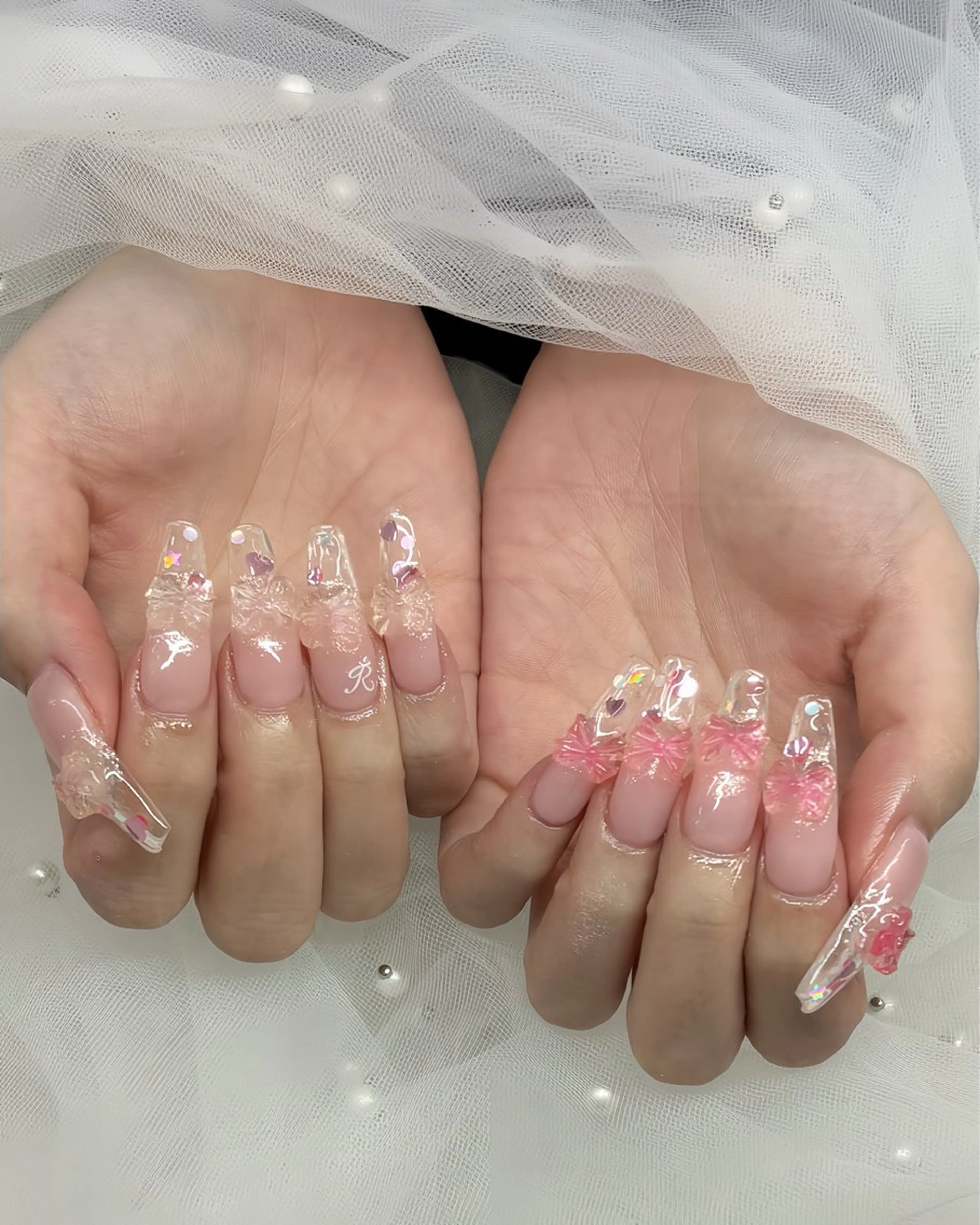 ネイル クリアネイル 長さ出し フレンチネイル 持ち込み 完全プライベート サロンYUZUHAのネイルデザイン