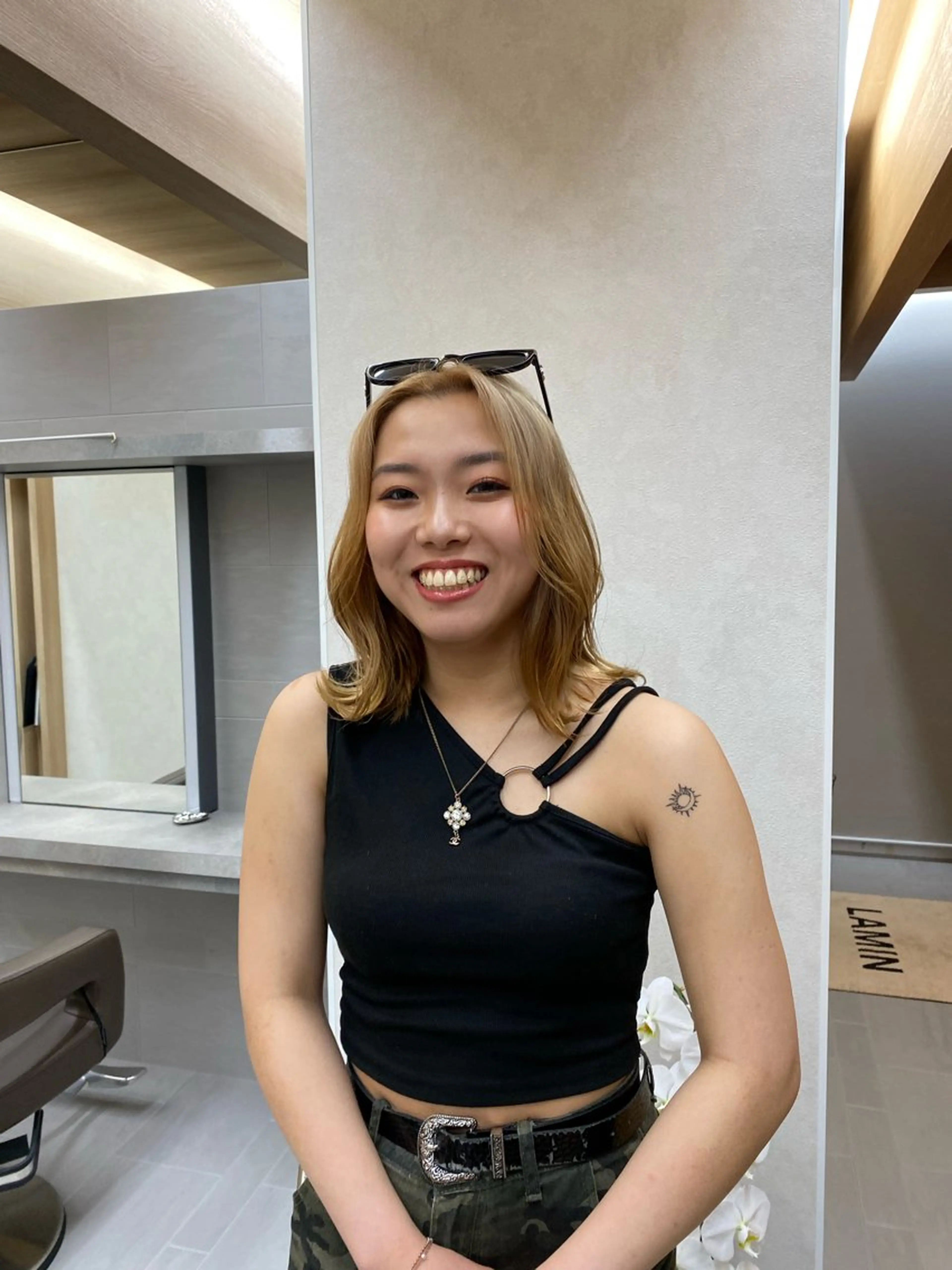 ミディアム カラー ブロンド 外国人風カラー ヘアカラー LAMIN所属・ニュアンスヘア /LINNAのヘアスタイル