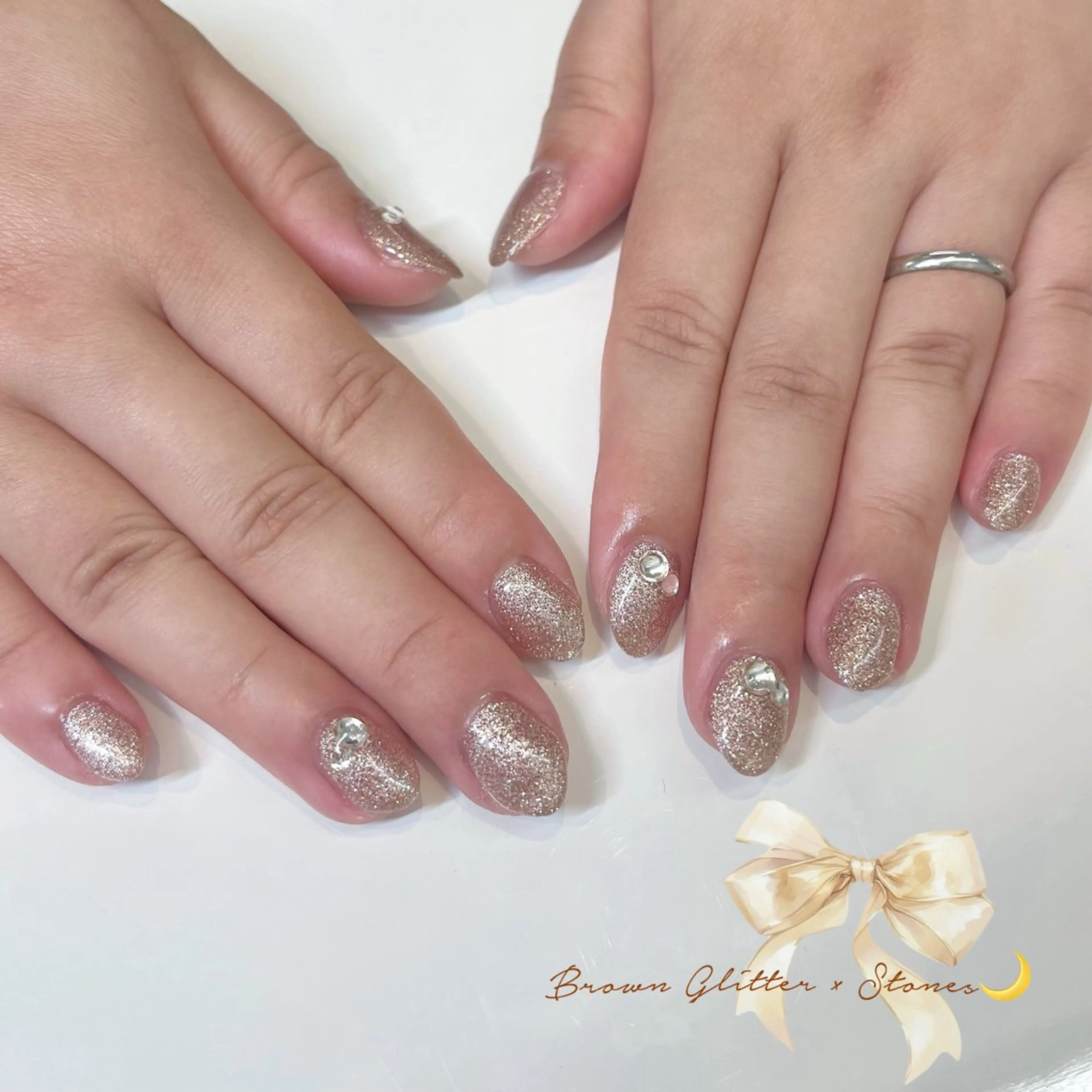 ネイル ストーンネイル ハンドネイル Bianca市川 高橋🍒のネイルデザイン