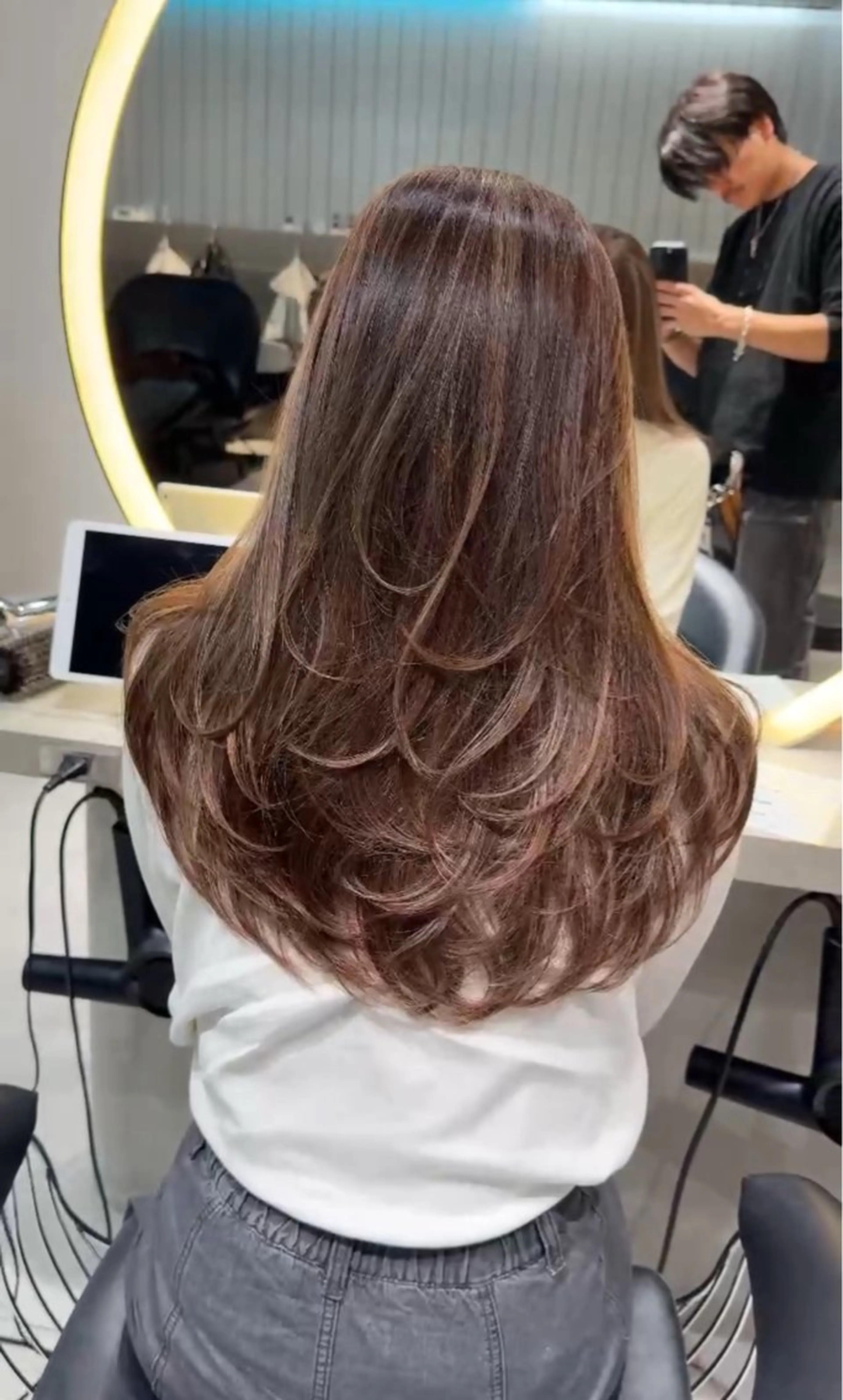 ロング カラー カット ヘアカラー トリートメント Lond mare レイヤーカット/韓国のヘアスタイル