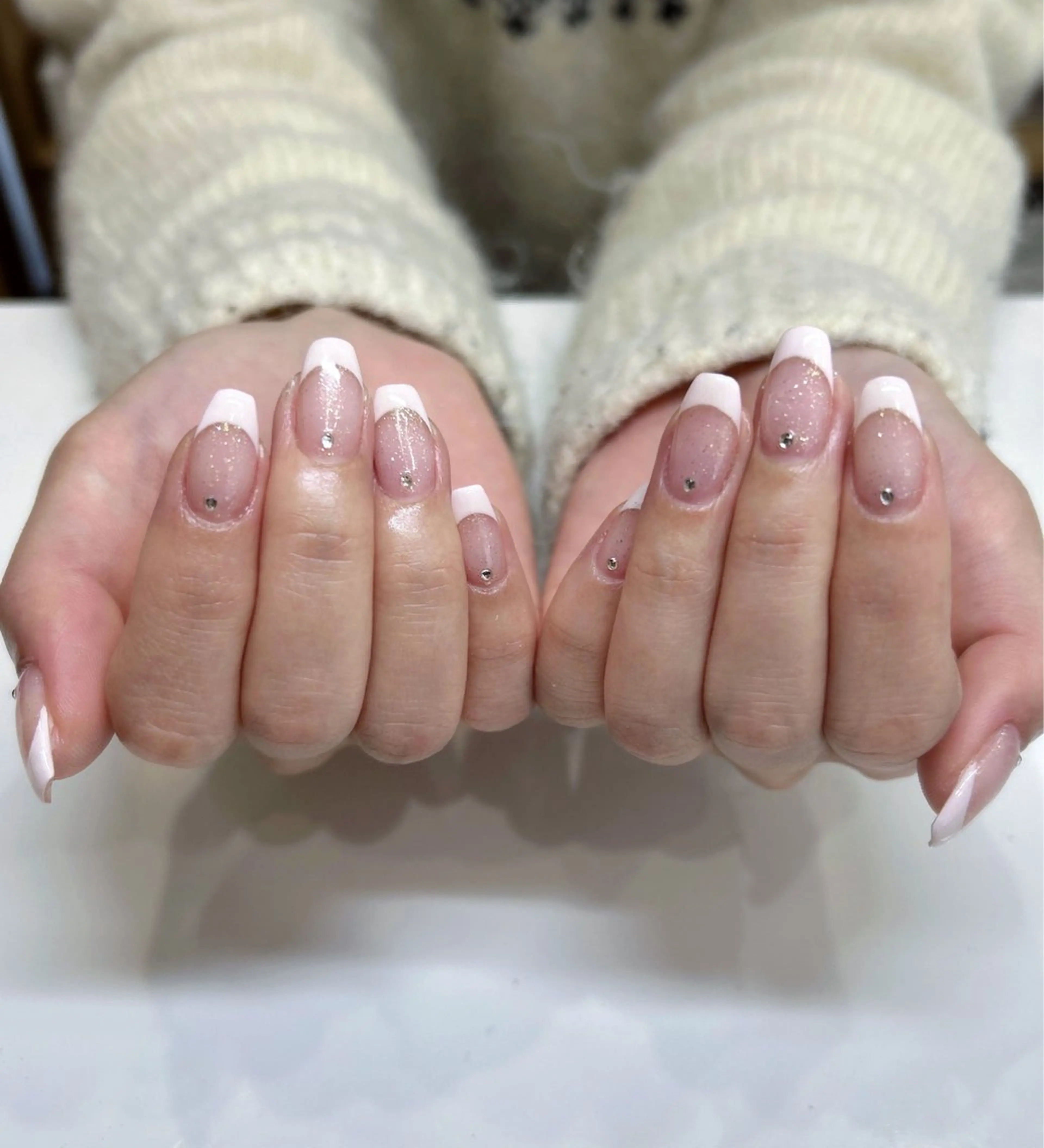 ネイル フレンチネイル 春ネイル ハンドネイル Shion .のネイルデザイン