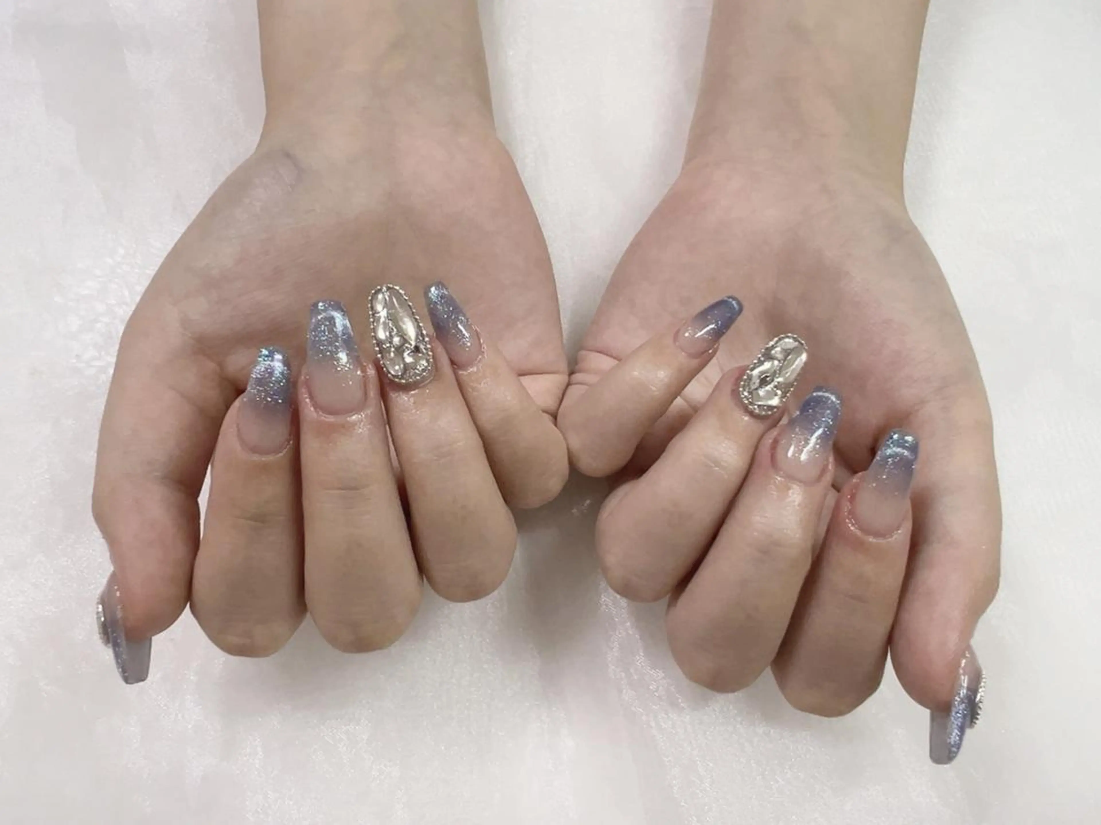 ネイル カジュアル チークネイル フレンチネイル ジェルネイル ガーリー 鈴木 ミサキのネイルデザイン