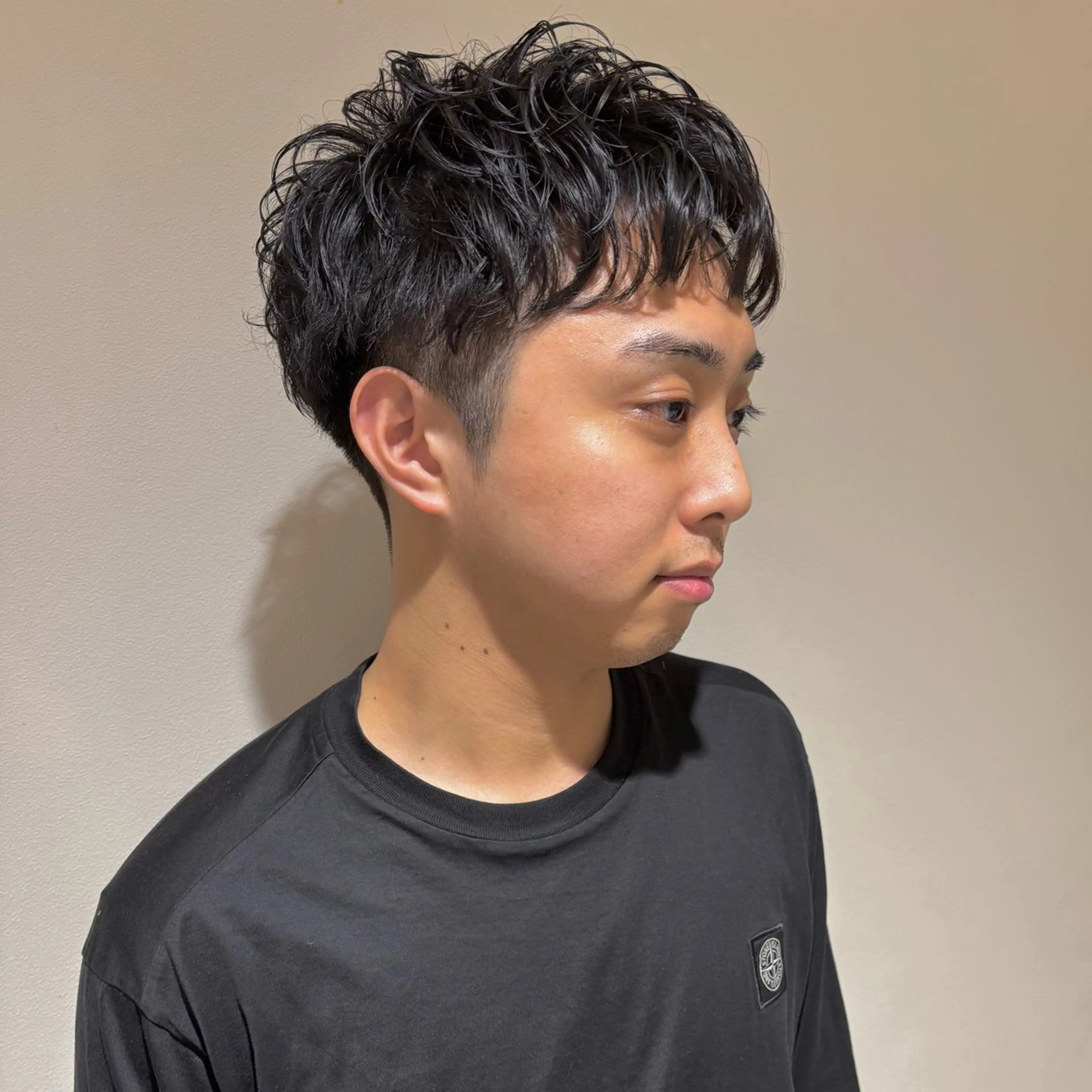 パーマ メンズ カット パーマ AMI ウルフ/ショートのヘアスタイル