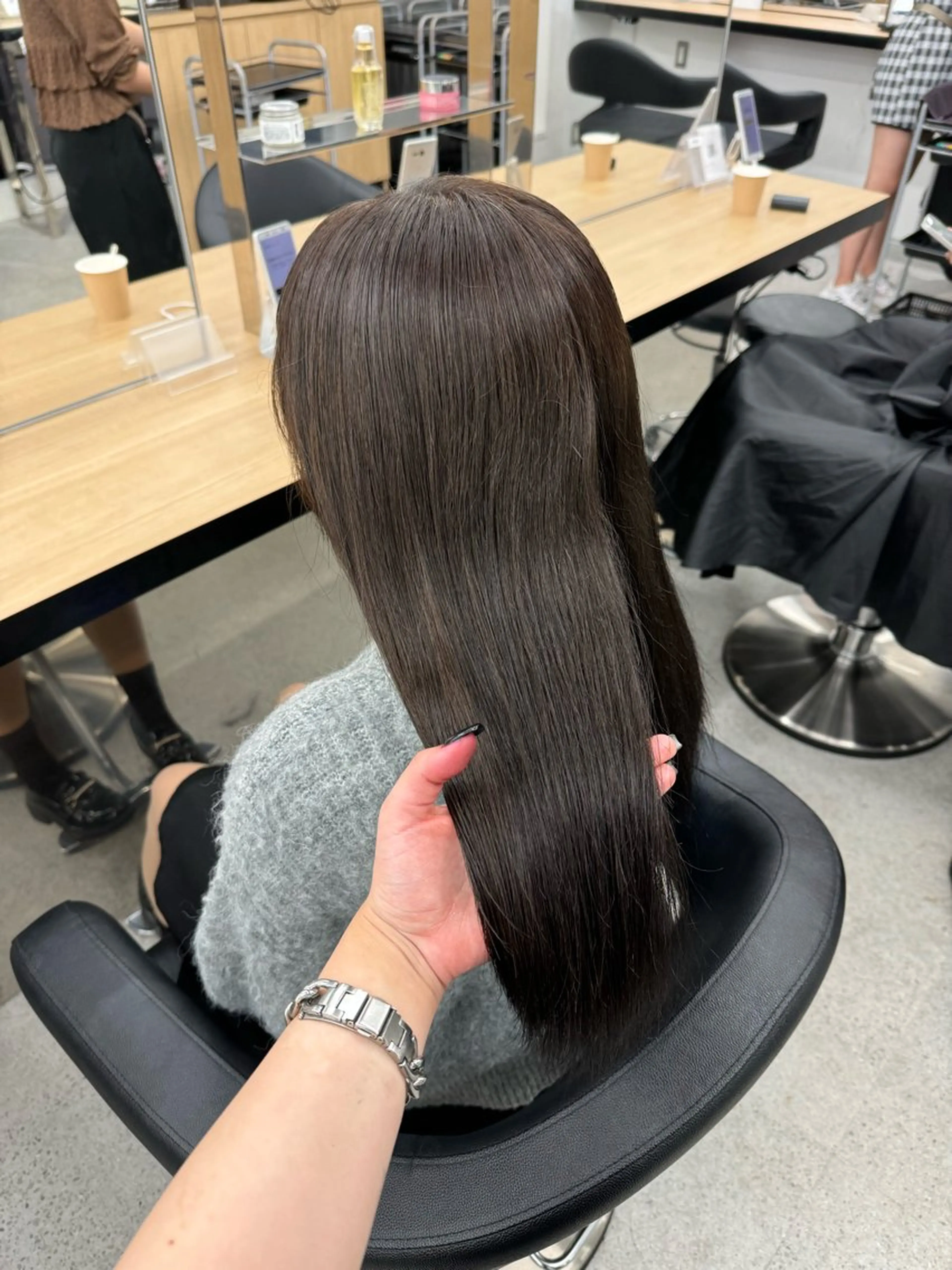 ロング カラー カット ヘアカラー トリートメント 暗髪🩶ラベンダー/ ブルー/ユウナ🤍のヘアスタイル