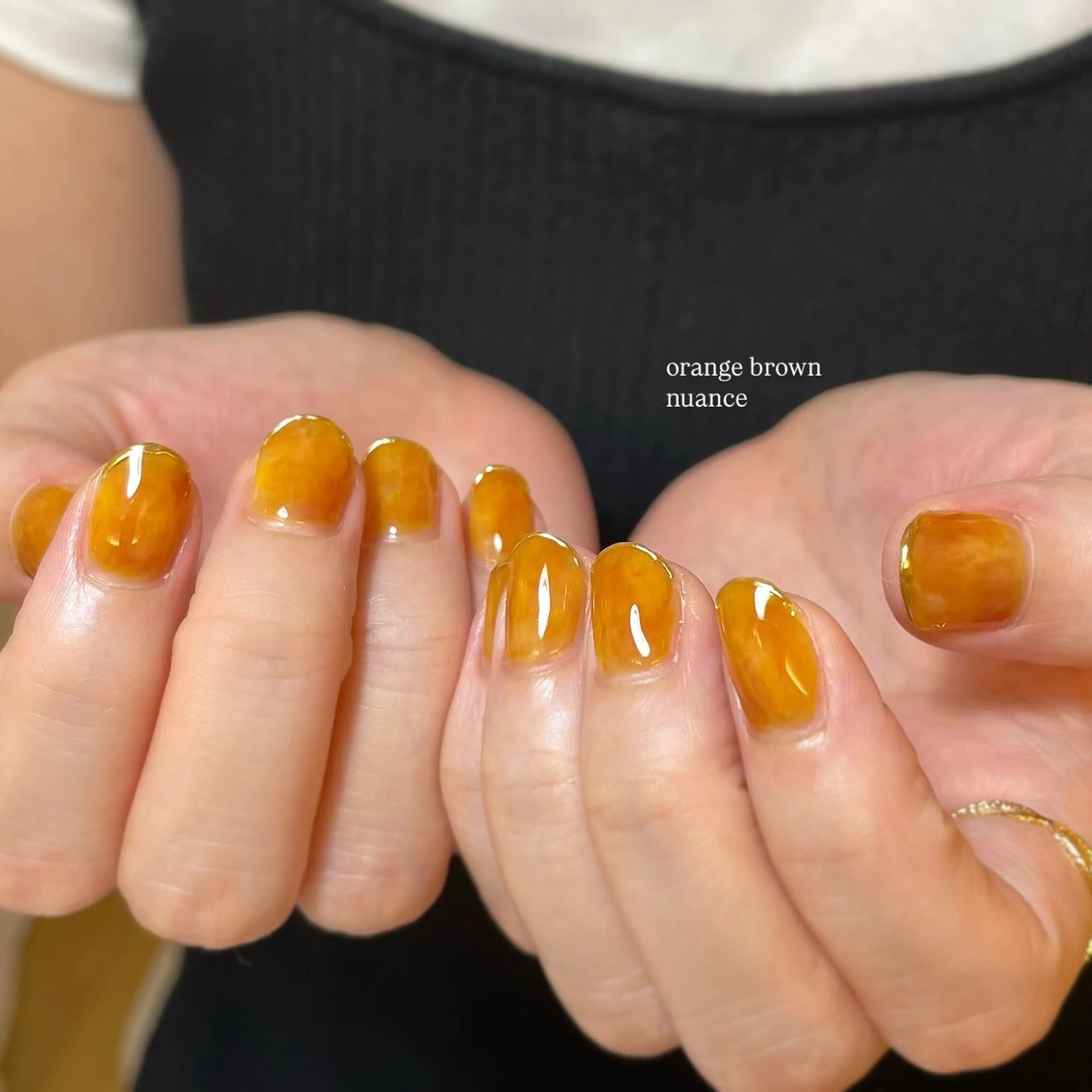 ネイル ゴールド オレンジ Agapi所属・Agapi💐 momoのネイルデザイン
