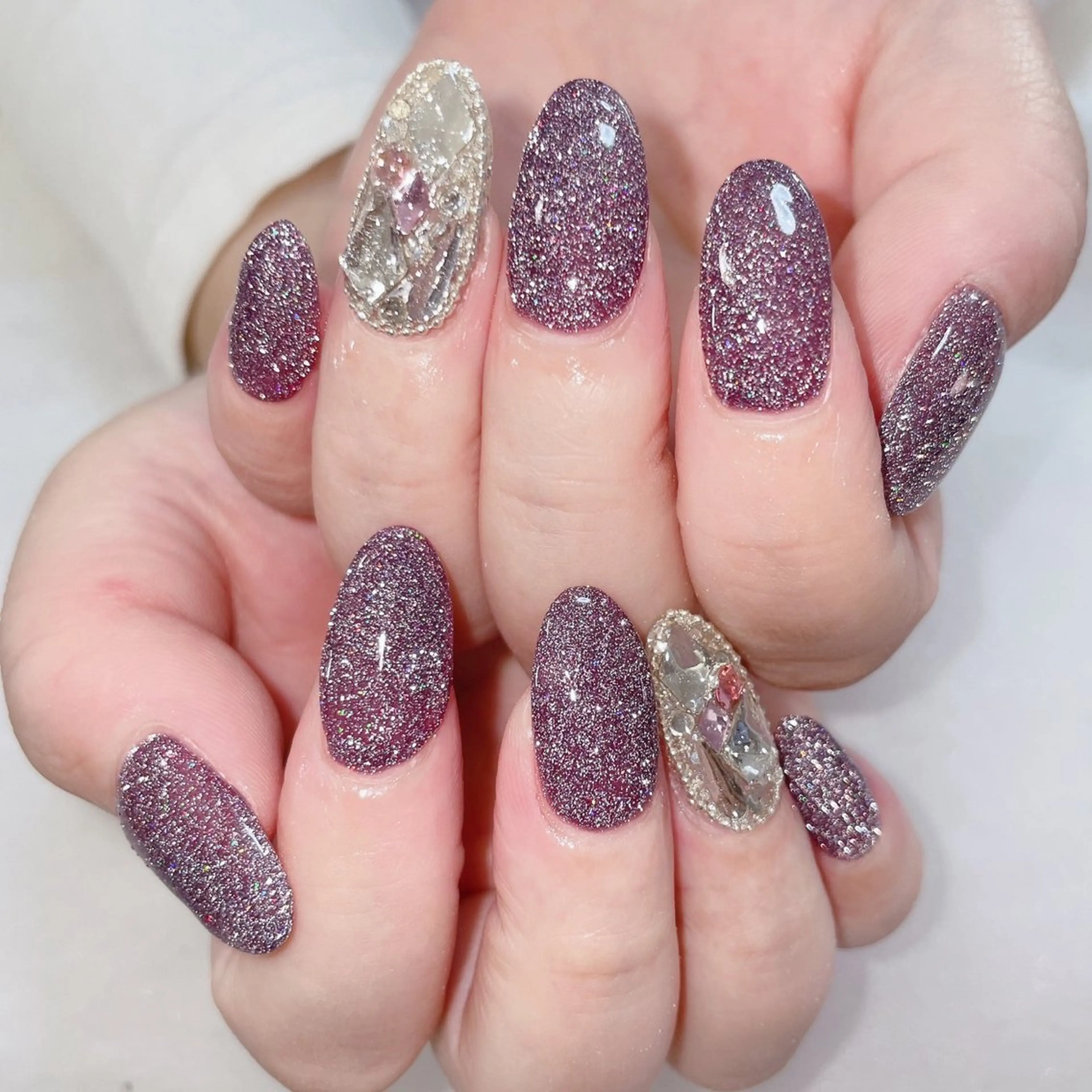 セミロング ハンドネイル ハンドケア 💜MIYA nail川崎店のネイルデザイン