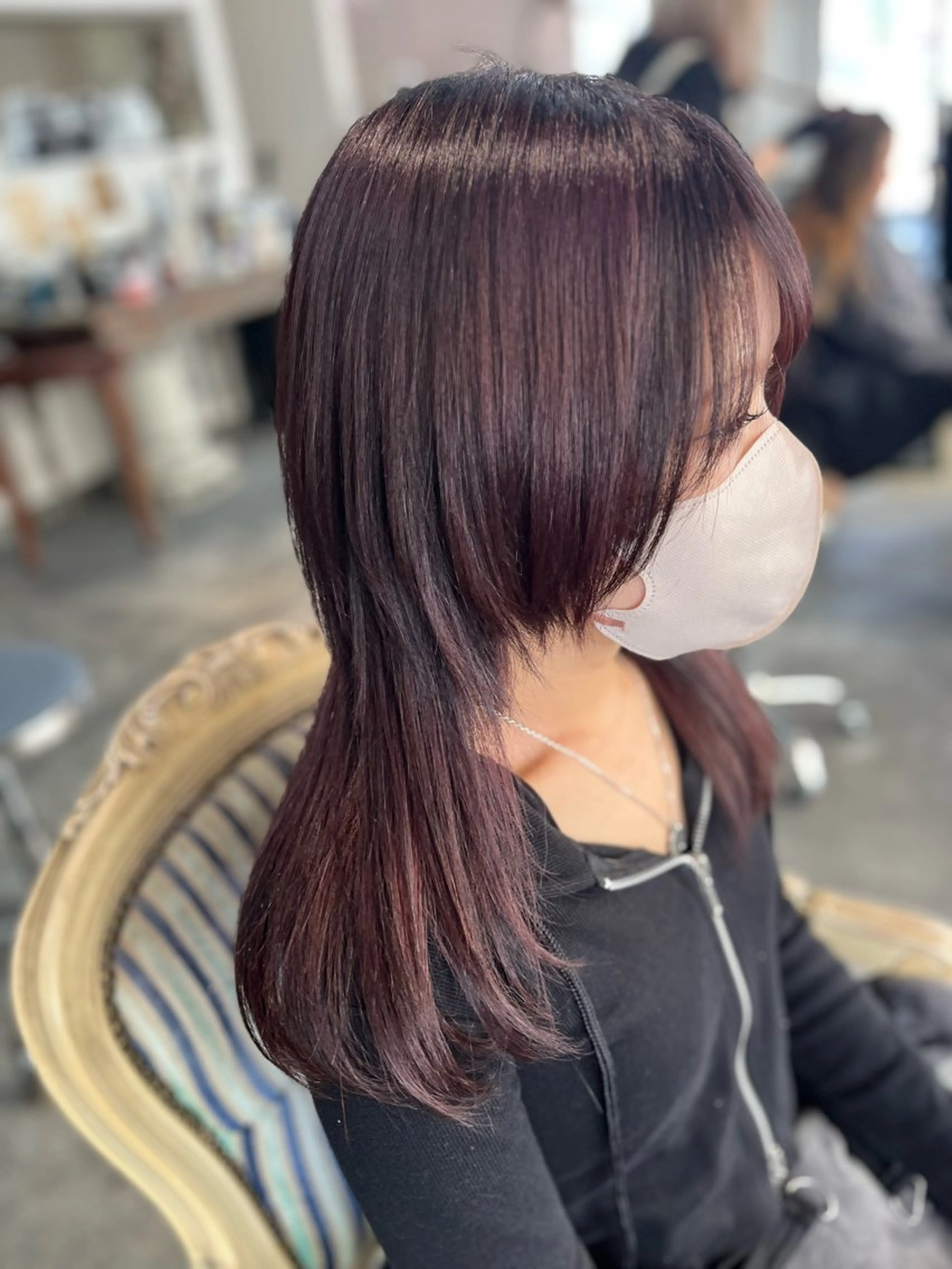 セミロング カラー カット ヘアカラー トリートメント Mariana雛/ 西大分/ハイライトのヘアスタイル