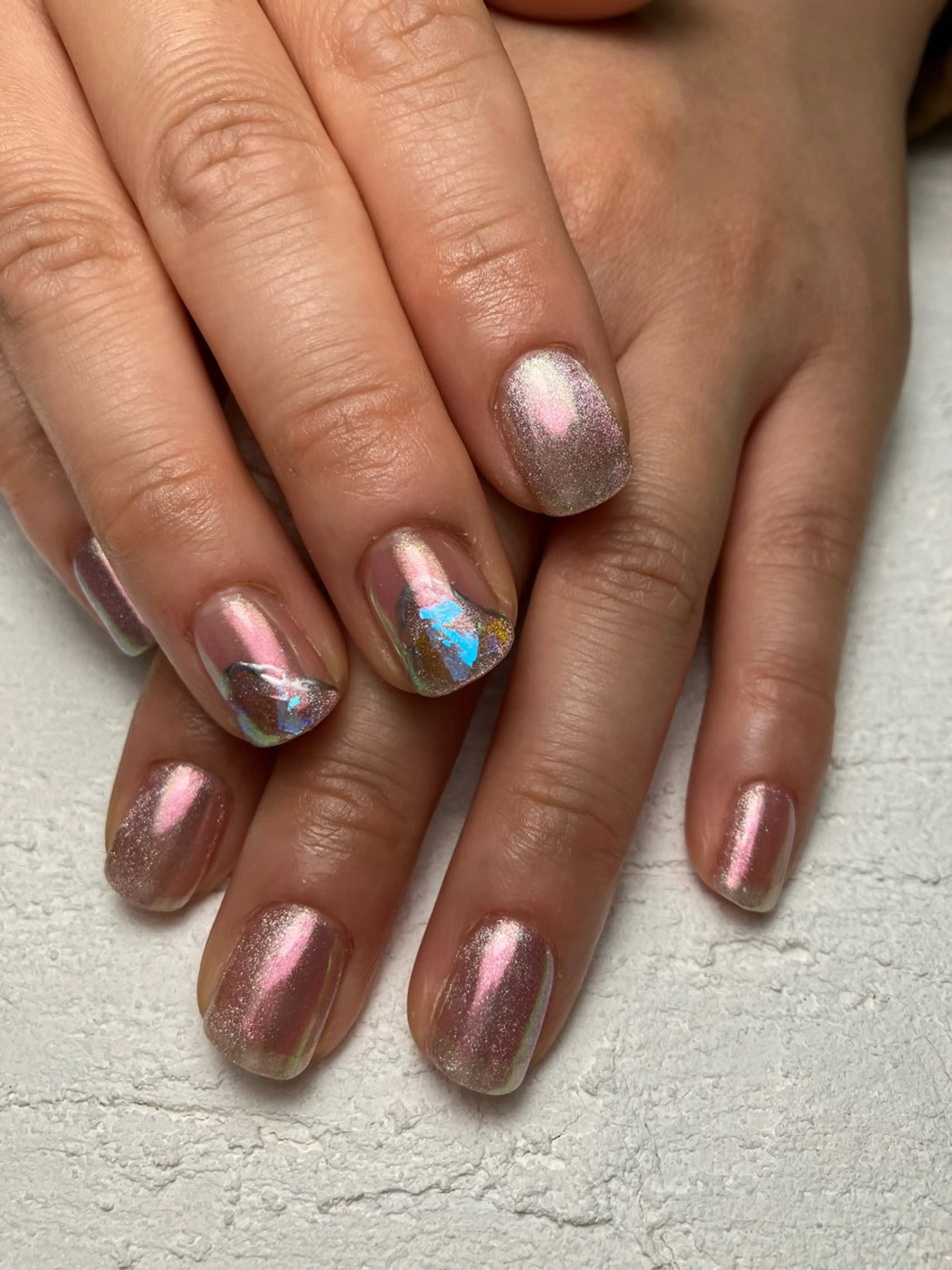 ネイル オーロラネイル マグネットネイル ミラーネイル nail salon Bloom所属・自宅サロンBloom 橋本のネイルデザイン