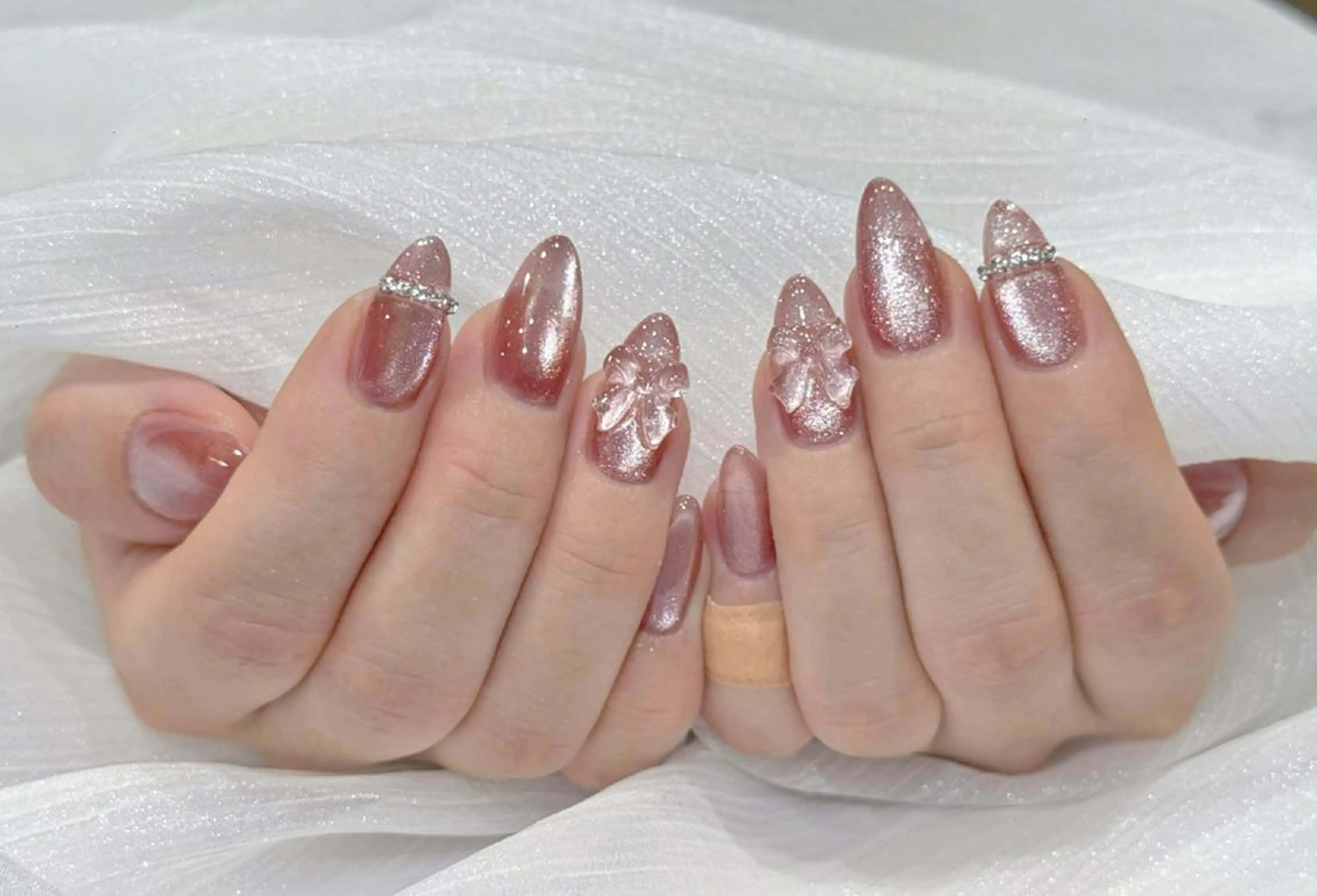 ネイル オーロラネイル ブルー チークネイル フットネイル フレンチネイル NAILS168 チップ長さ出し専門店のネイルデザイン